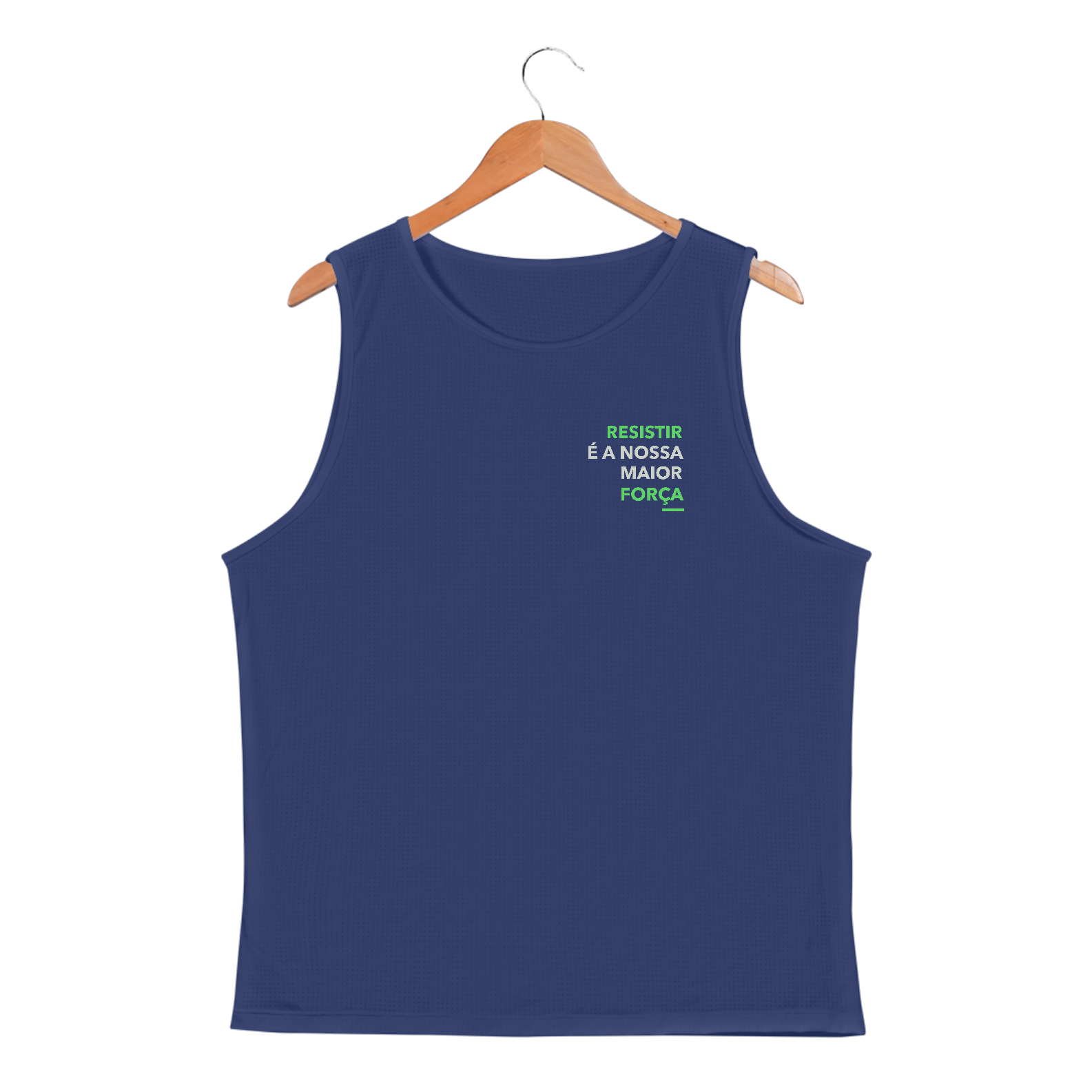 [Dry fit UV] Resistir é a nossa maior força (CAMISA REGATA RETA)