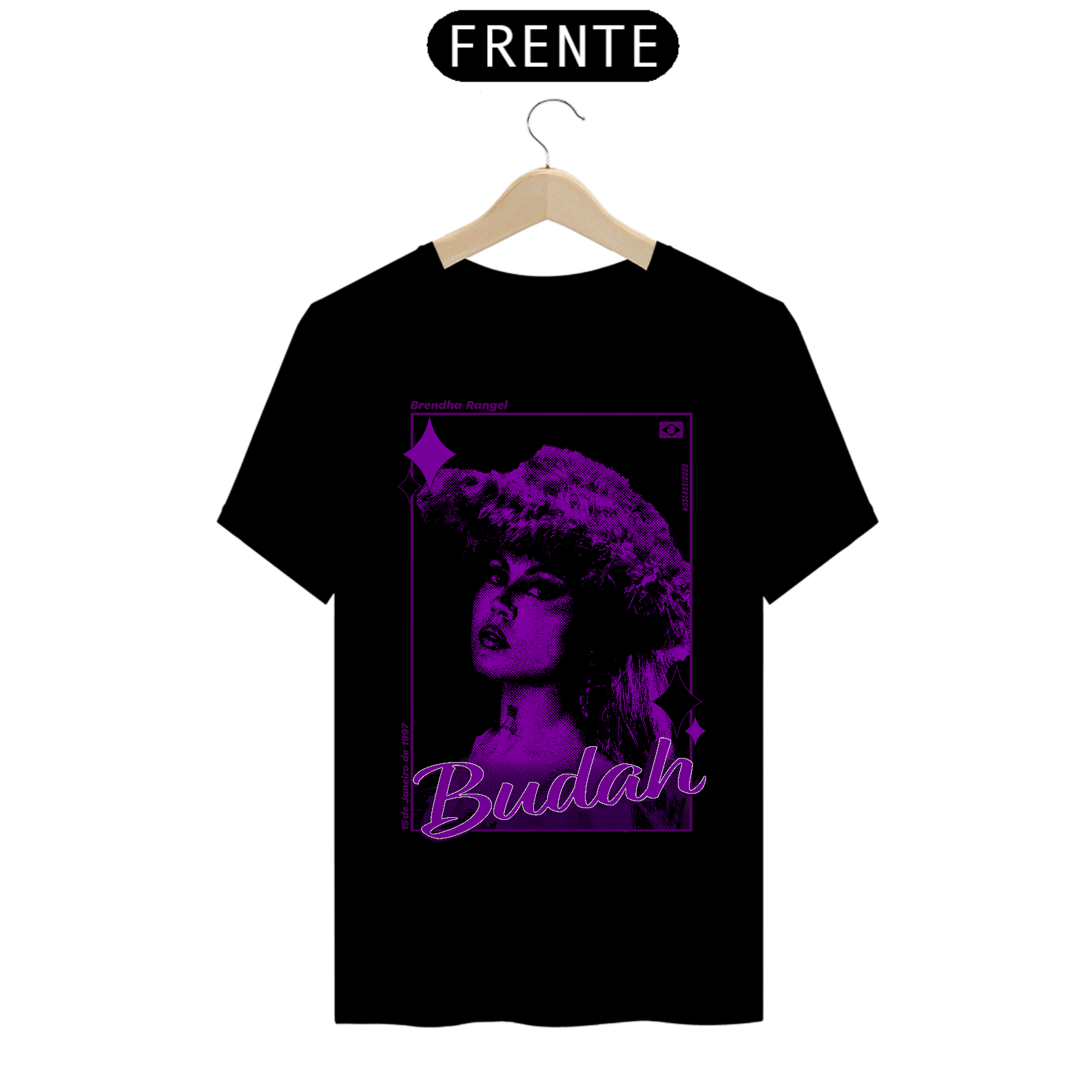 Tshirt Bio Budah Purpura (Preta)