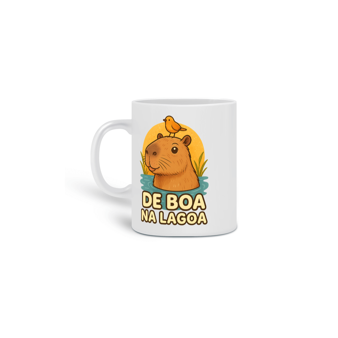 Caneca Capivara de boa na lagoa