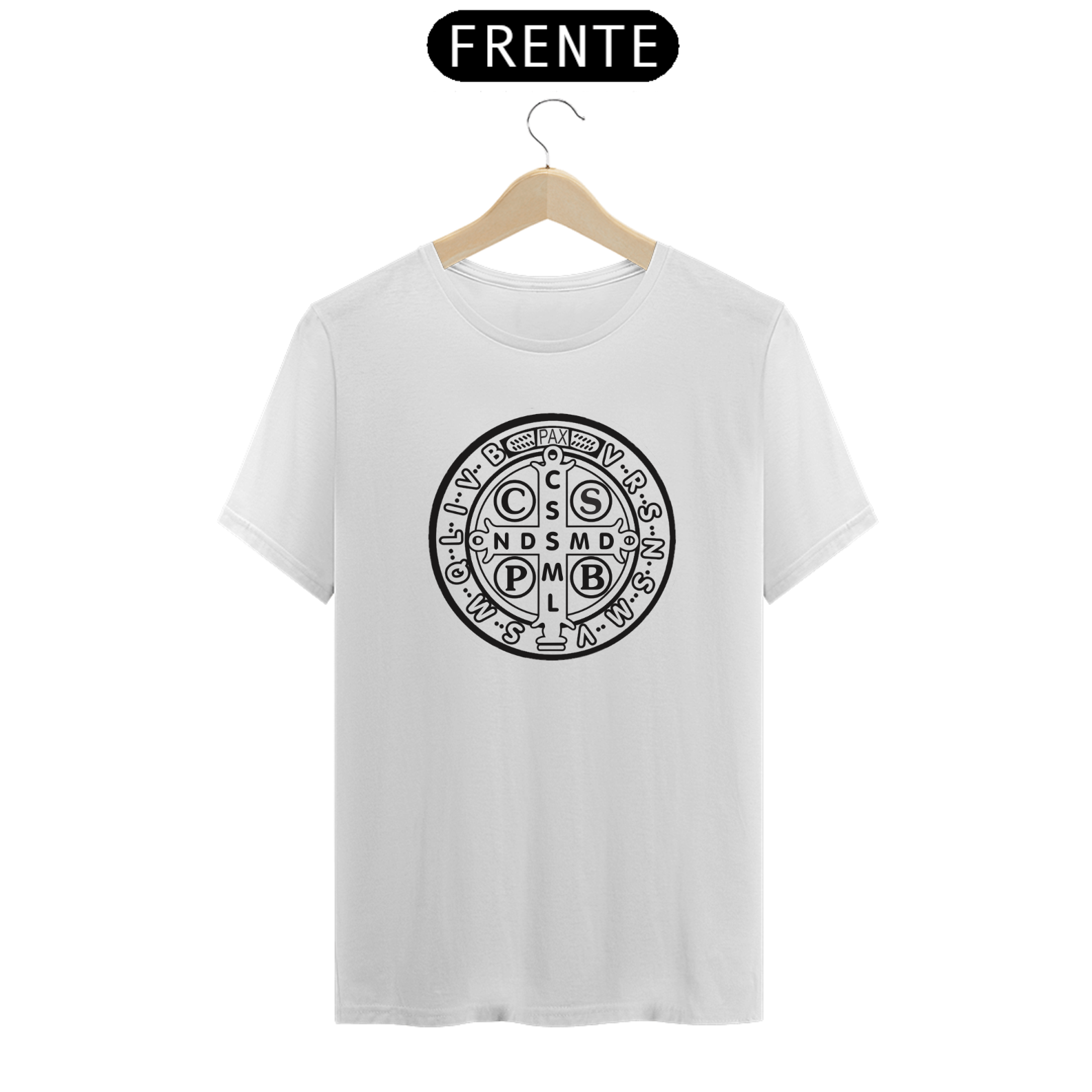 Nome do produto: Camiseta - Medalha São Bento