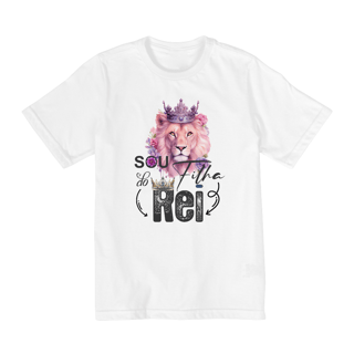 CAMISA QUALITY INFANTIL 2 A 8 | LEÃO ROSA - SOU FILHA DO REI