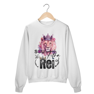 MOLETOM FECHADO | LEÃO ROSA - SOU FILHA DO REI