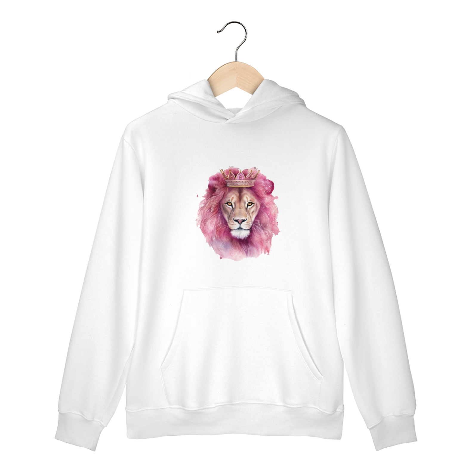 MOLETOM CANGURU | LEÃO DA TRIBO DE JUDÁ ROSA