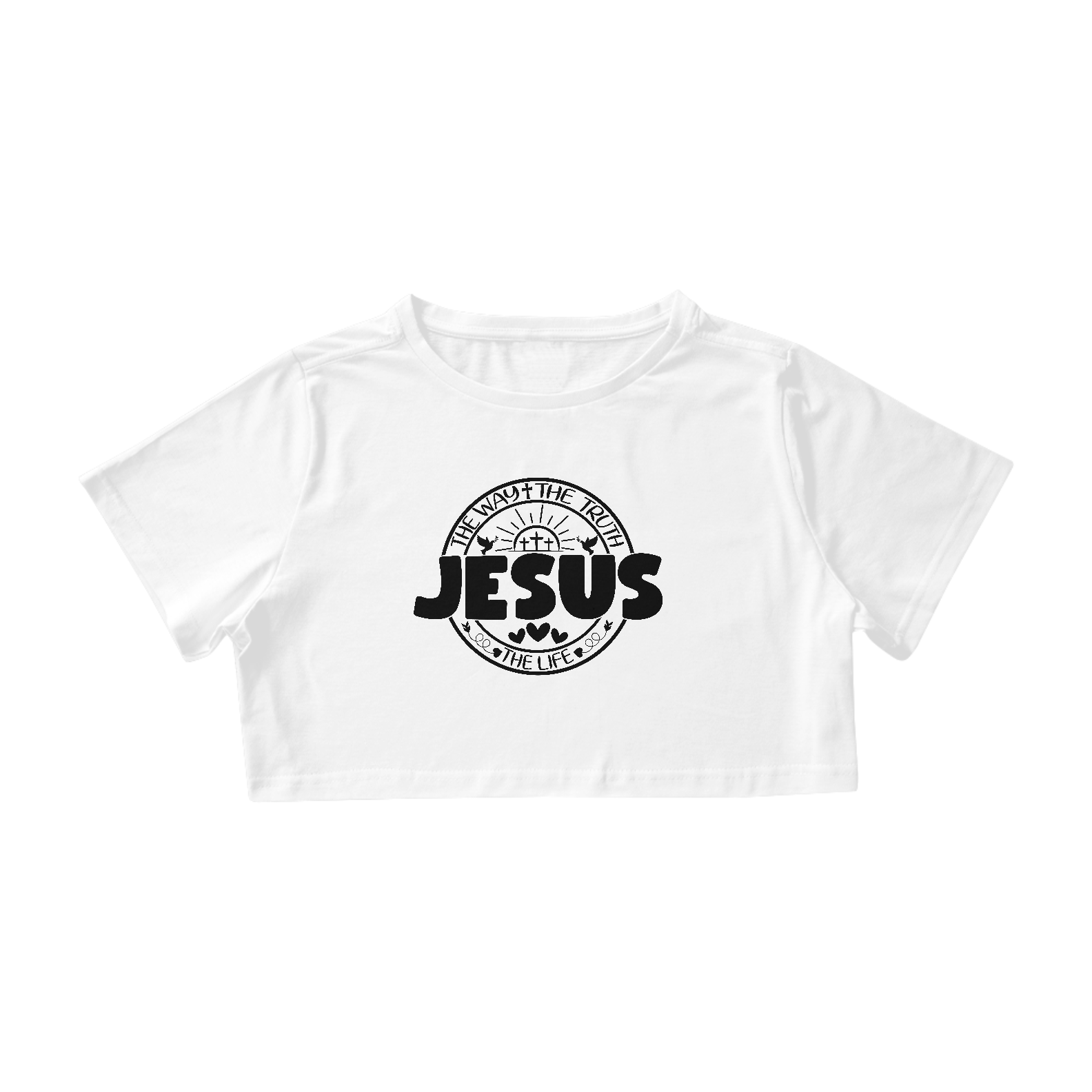 CAMISA CROPPED | JESUS THE WAY + THE TRUTH + THE LIFE