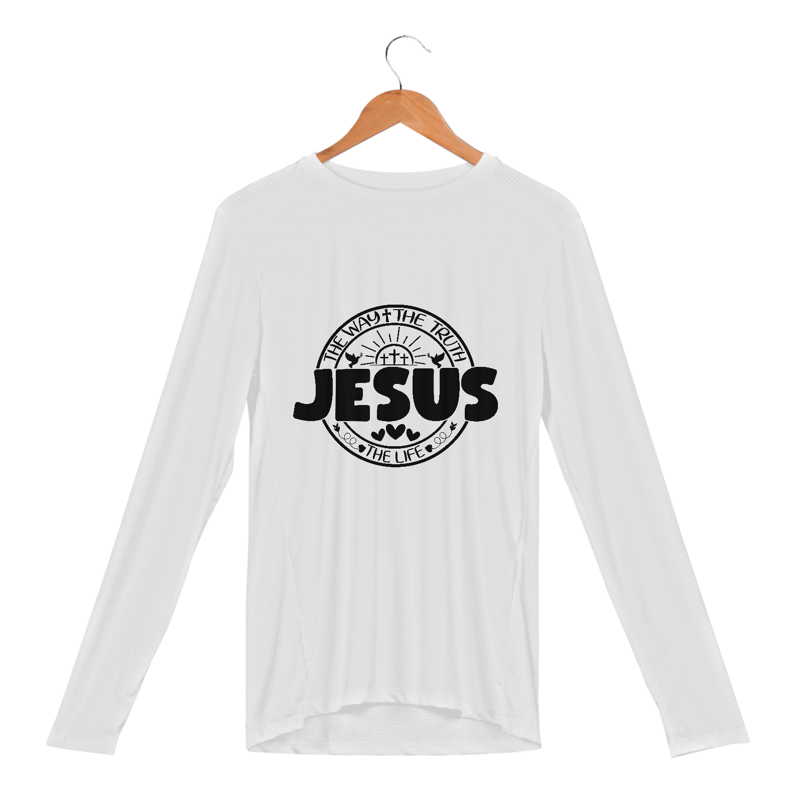 CAMISETA MANGA LONGA SPORT DRY UV| JESUS THE WAY + THE TRUTH + THE LIFE