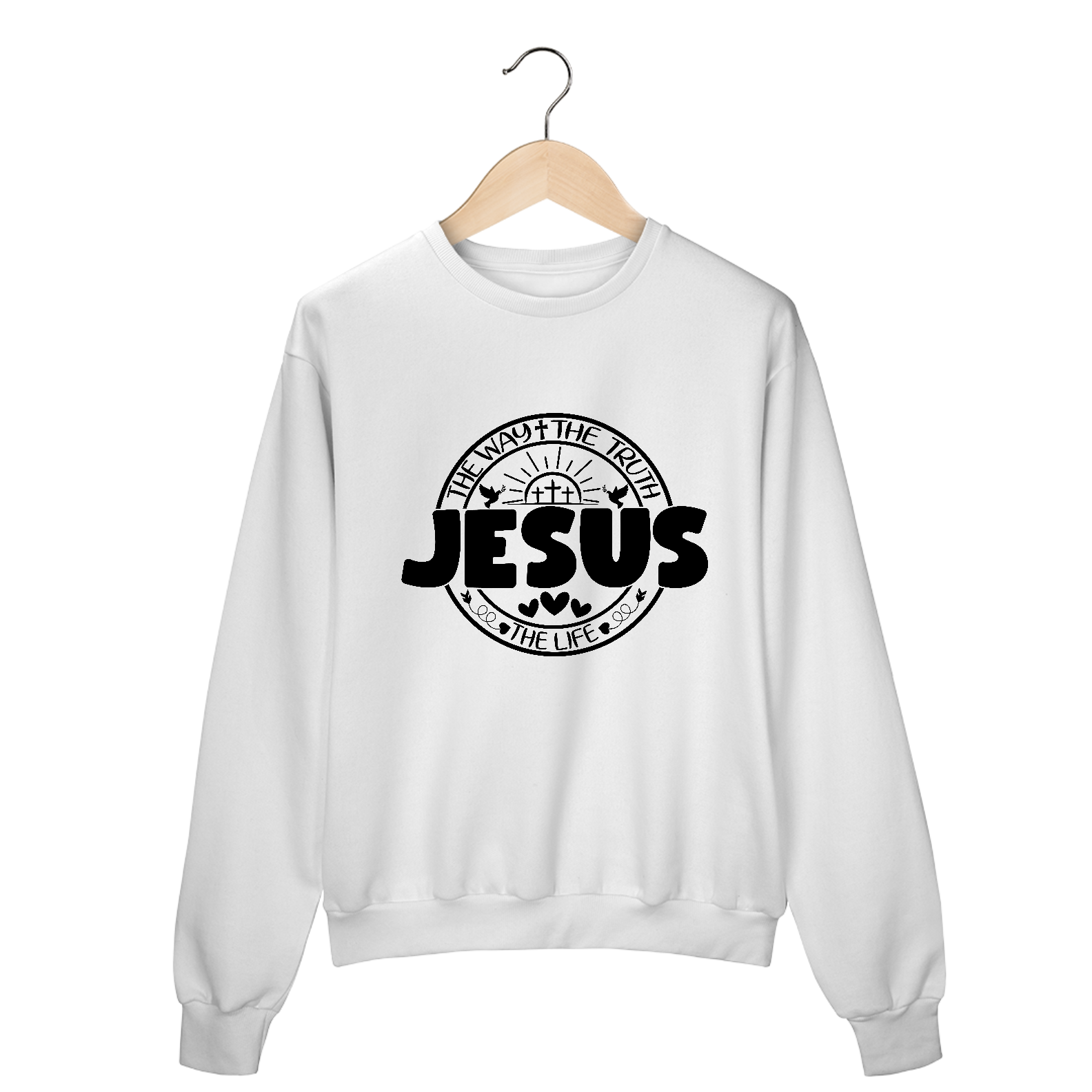 MOLETOM FECHADO| JESUS THE WAY + THE TRUTH + THE LIFE