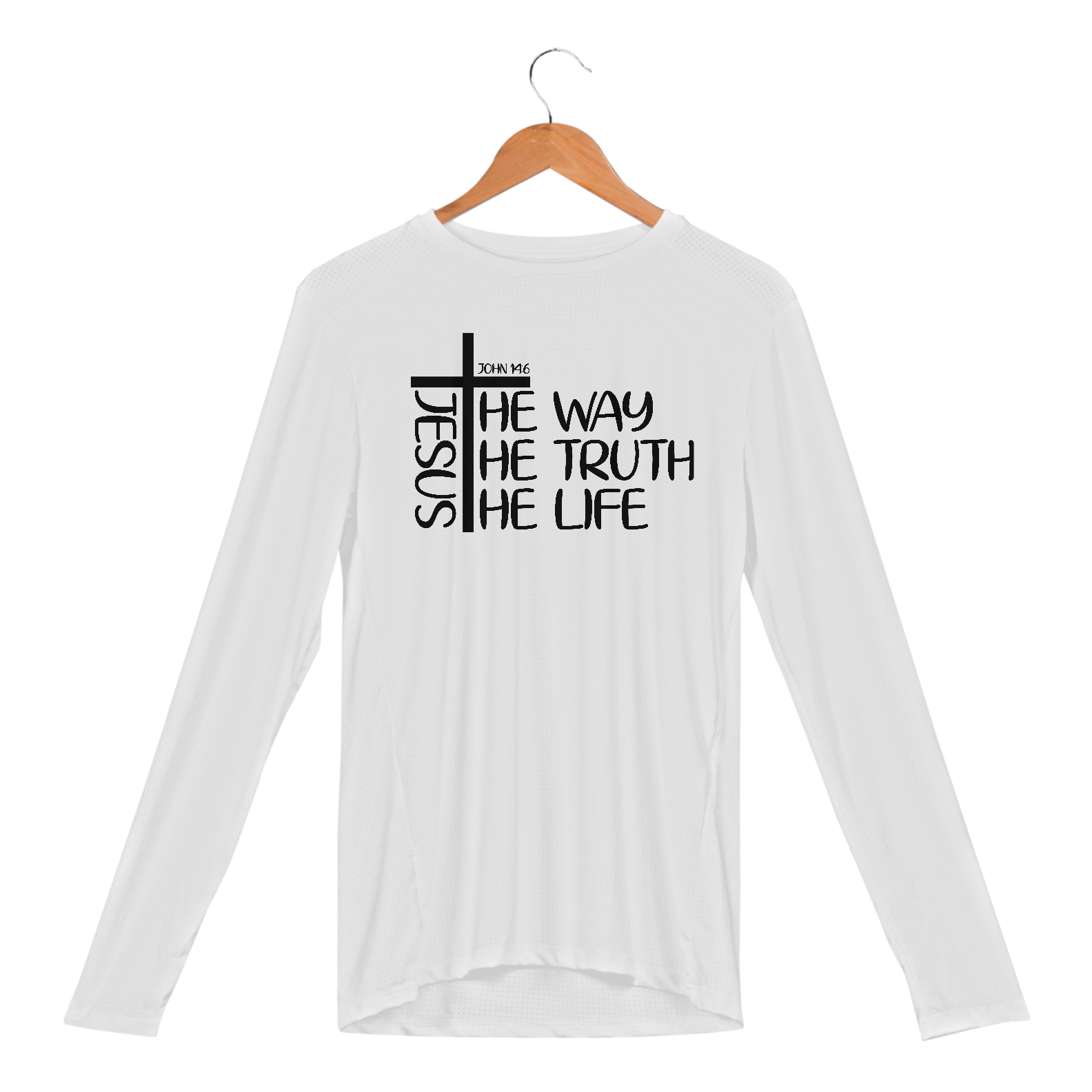 CAMISETA MANGA LONGA SPORT DRY UV| JESUS THE WAY + THE TRUTH + THE LIFE