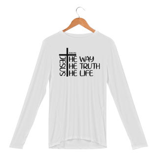 CAMISETA MANGA LONGA SPORT DRY UV| JESUS THE WAY + THE TRUTH + THE LIFE