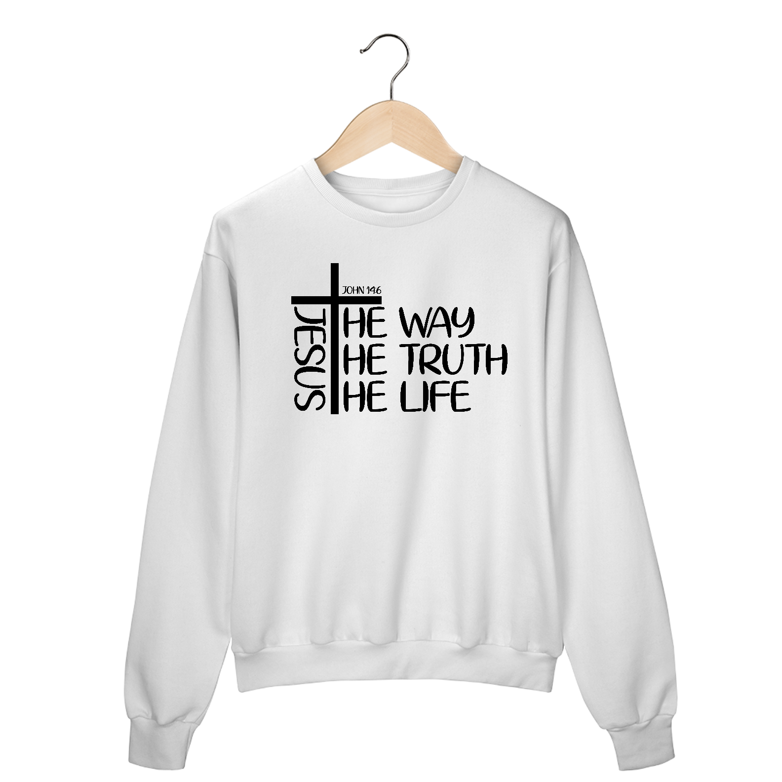 MOLETOM FECHADO| JESUS THE WAY + THE TRUTH + THE LIFE