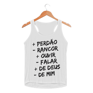 REGATA FEMININA SPORT DRY UV | + PERDÂO - RANCOR  + OUVIR - FALAR + DE DEUS - DE MIM