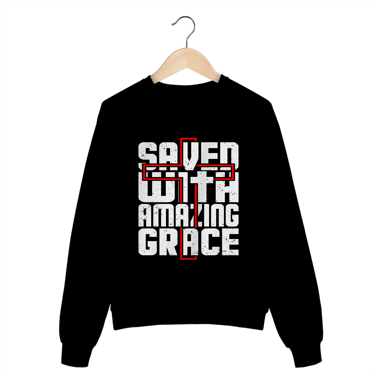 MOLETOM FECHADO | SAVED WITH AMAZING GRACE