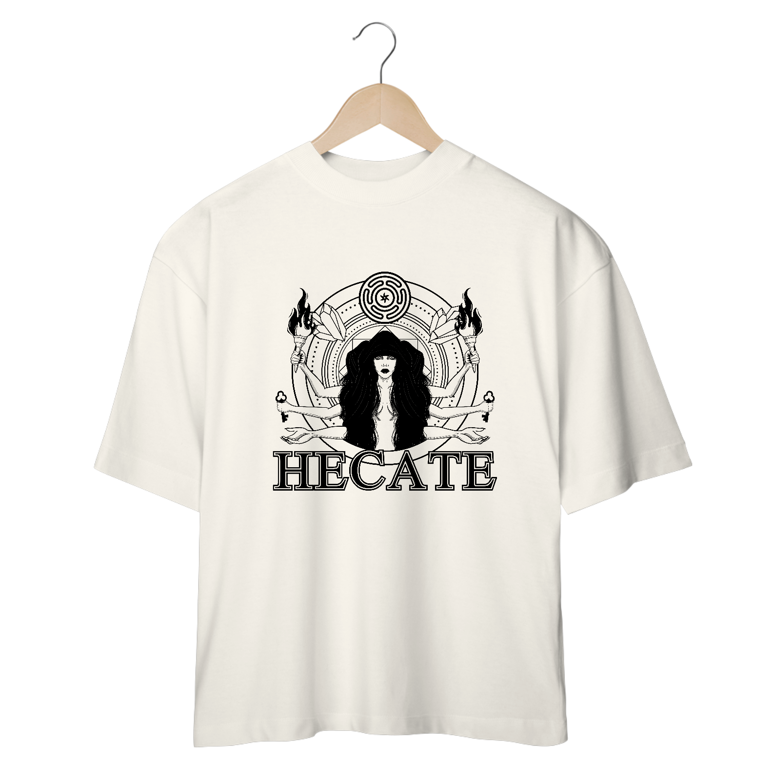 Camiseta Oversized - Hecate (Estampa preta)