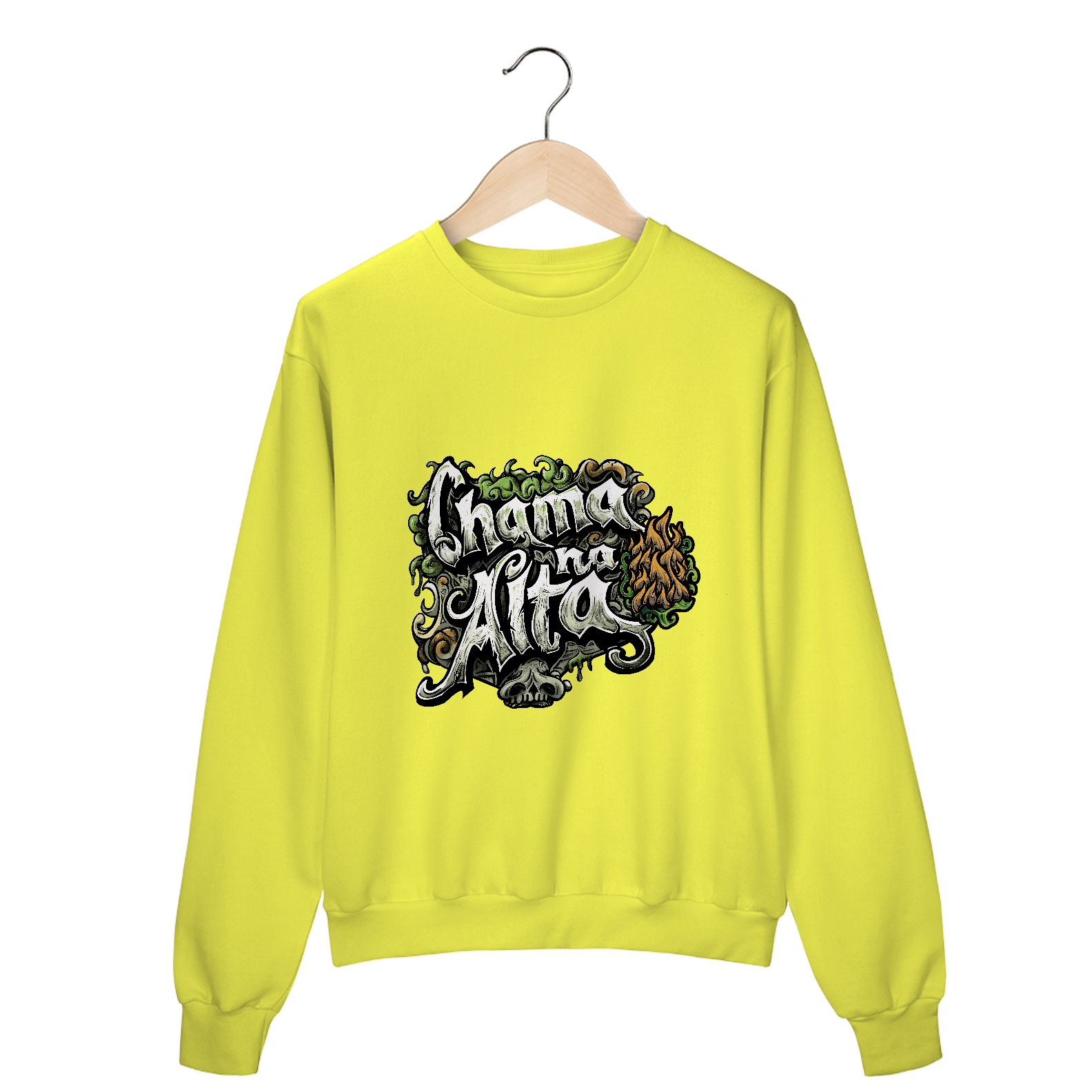 Nome do produto: Moletom Fechado Neon Chama na Alta