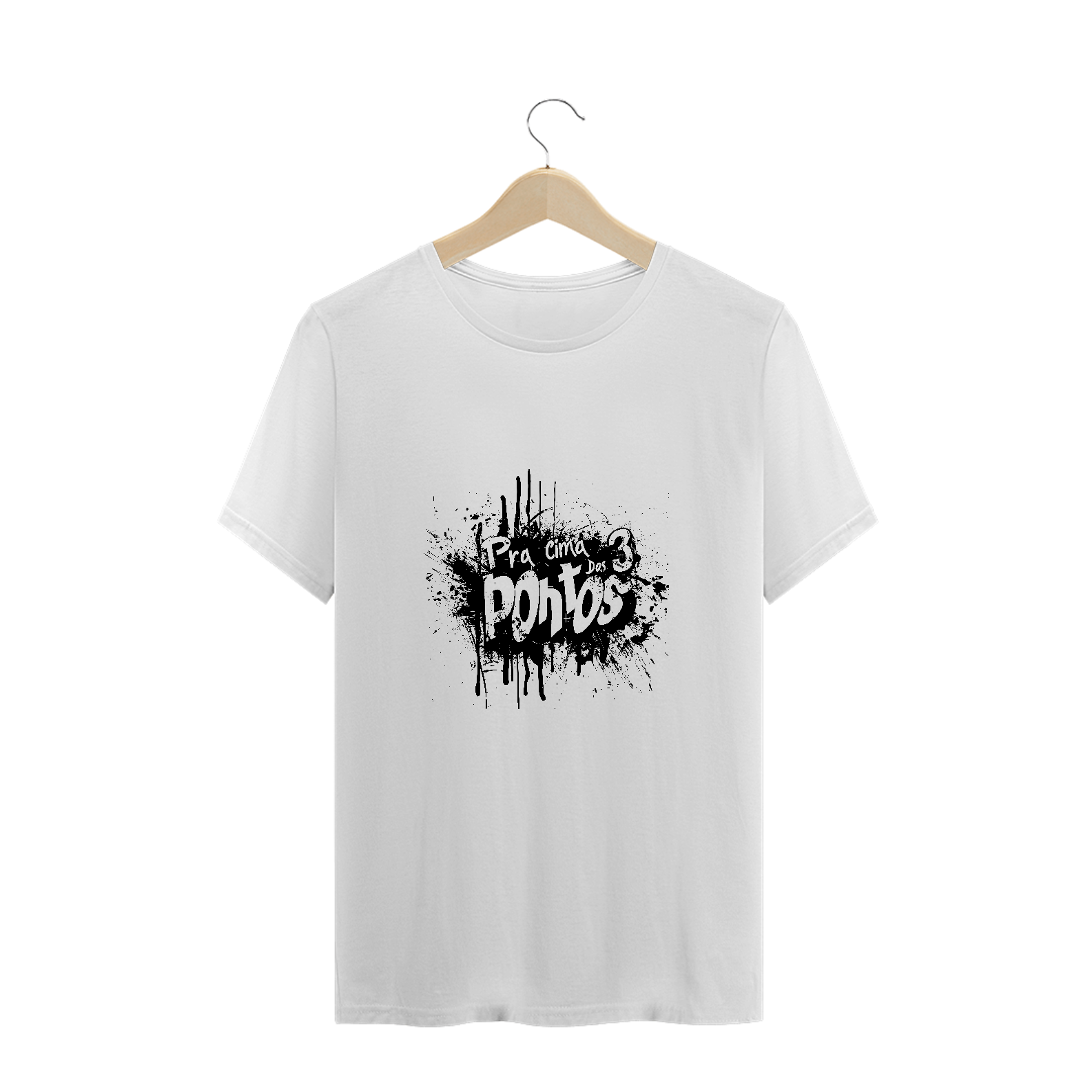 Nome do produto: Camiseta Plus Size Pra Cima dos 3 Pontos
