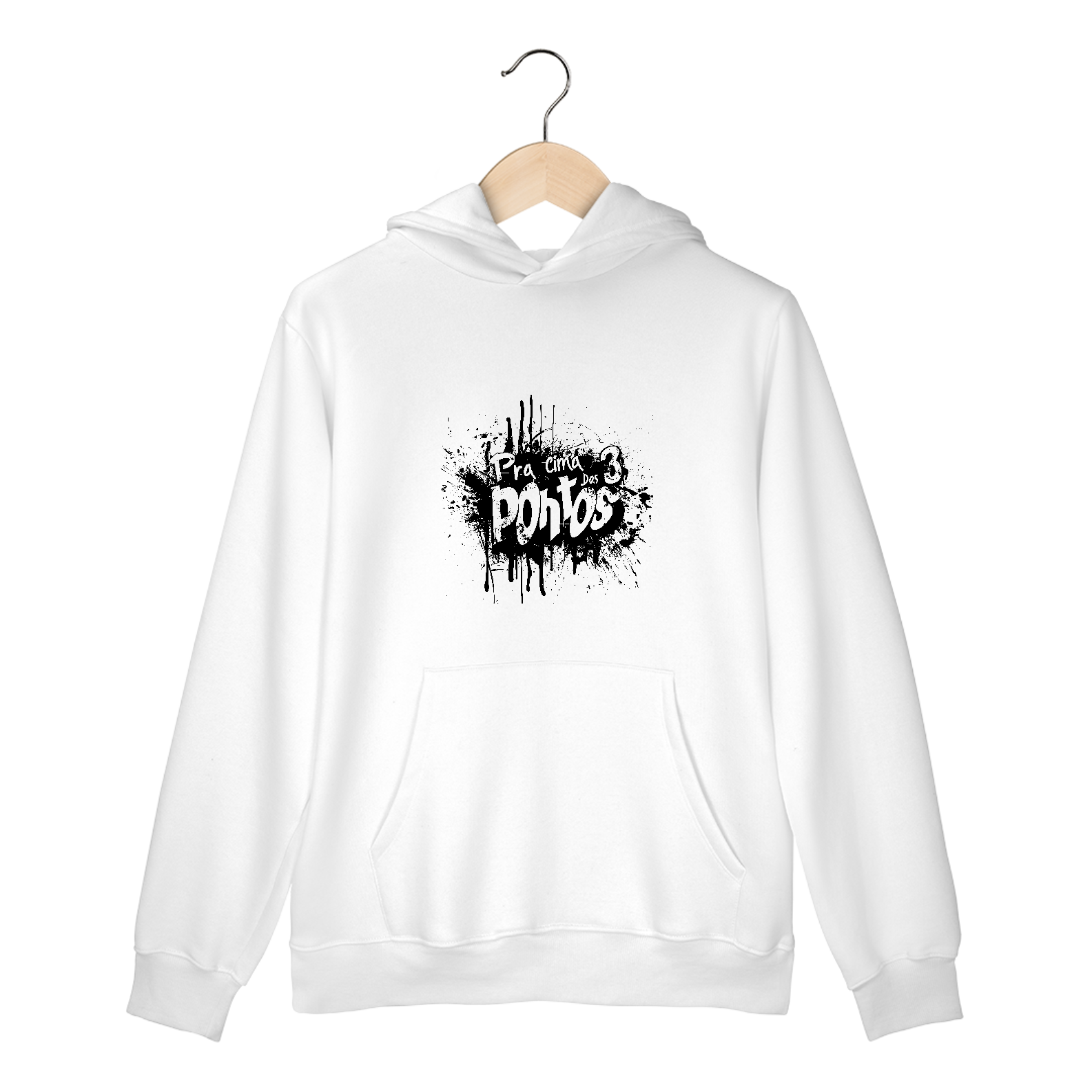 Nome do produto: Moletom Canguru Pra Cima dos 3 Pontos - Preto