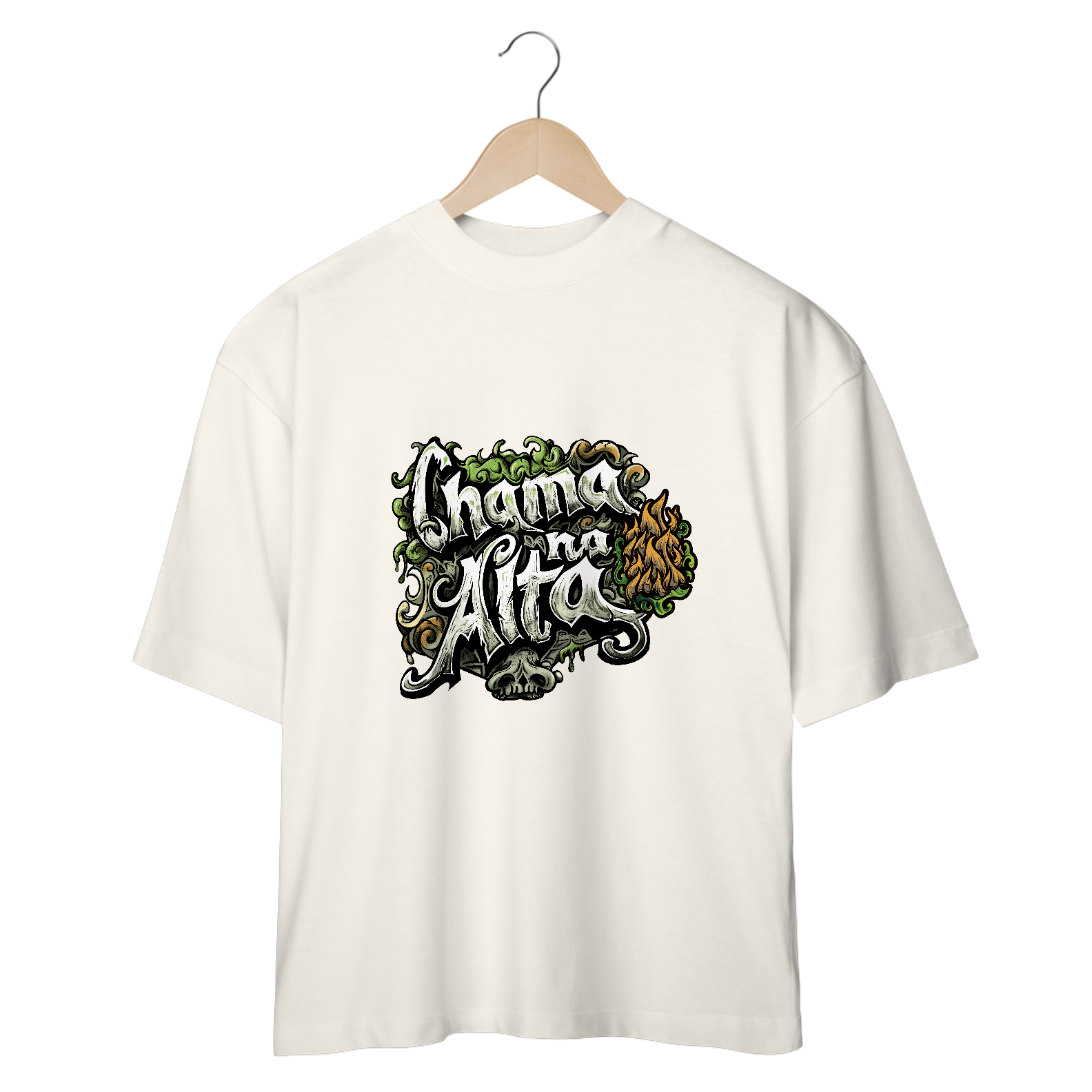 Nome do produto: Camiseta Over Size Chama na Alta