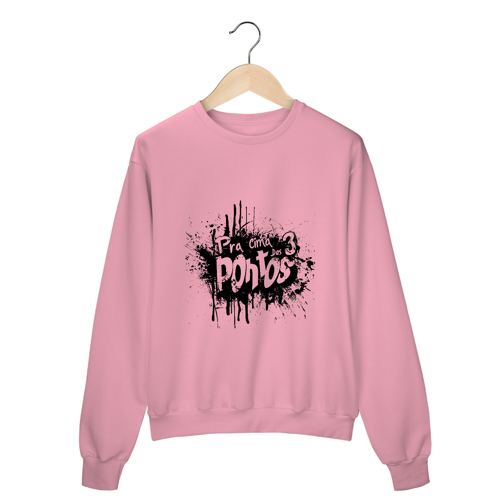 Nome do produto: Moletom Fechado Neon Pra Cima dos 3 Pontos - Preto