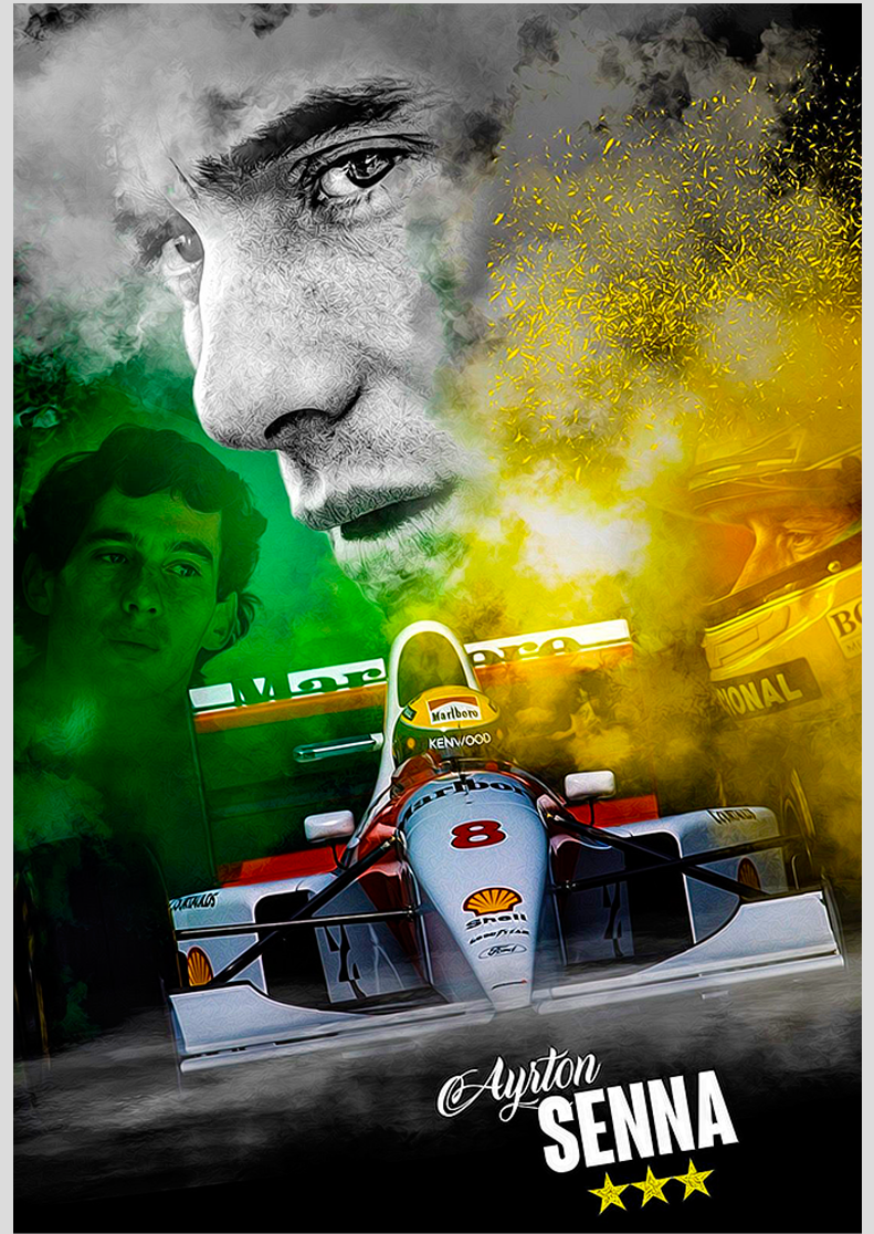 Nome do produto: Pôster em Canvas Arte Abstrata Ayrton Senna