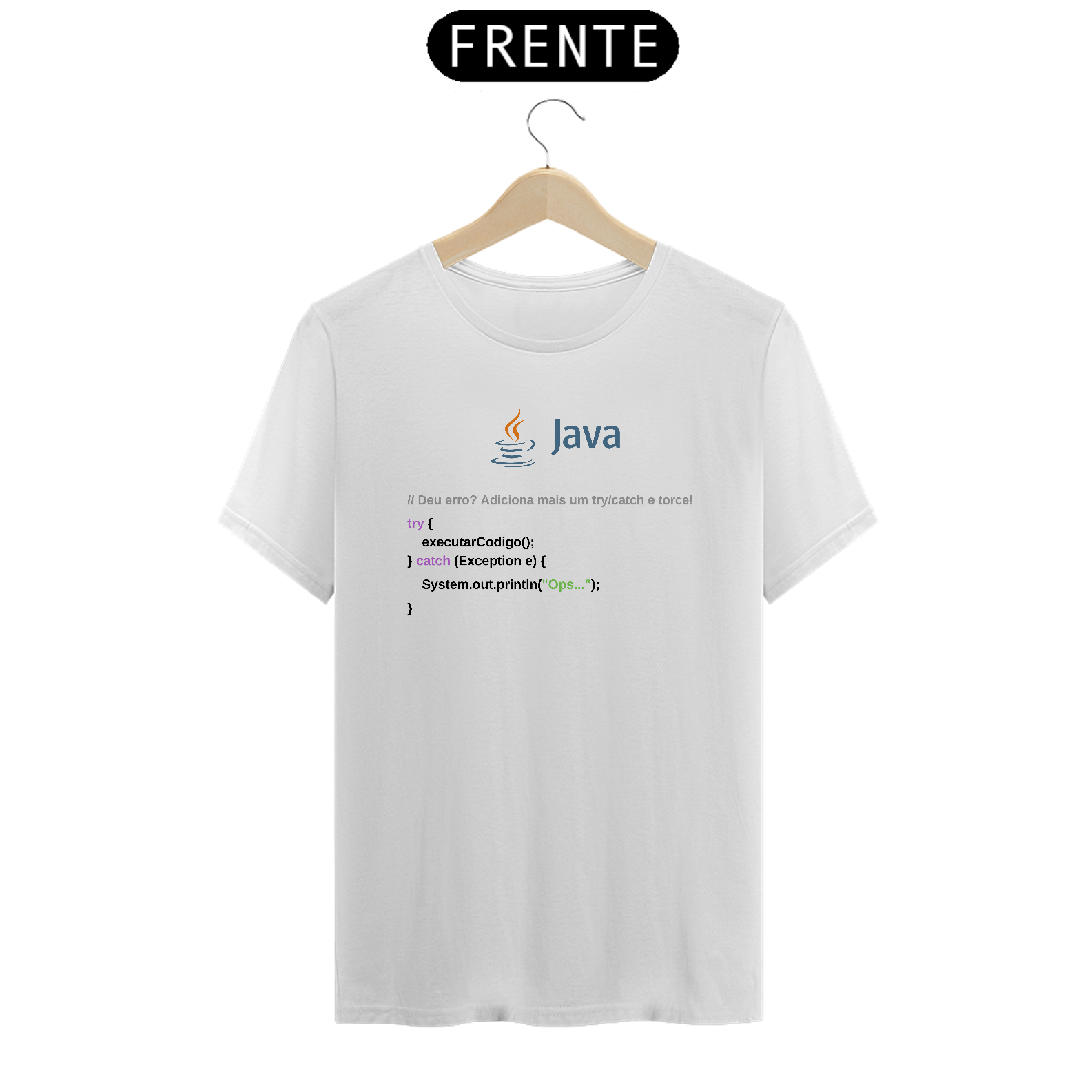 Nome do produto: Camiseta Java try/catch