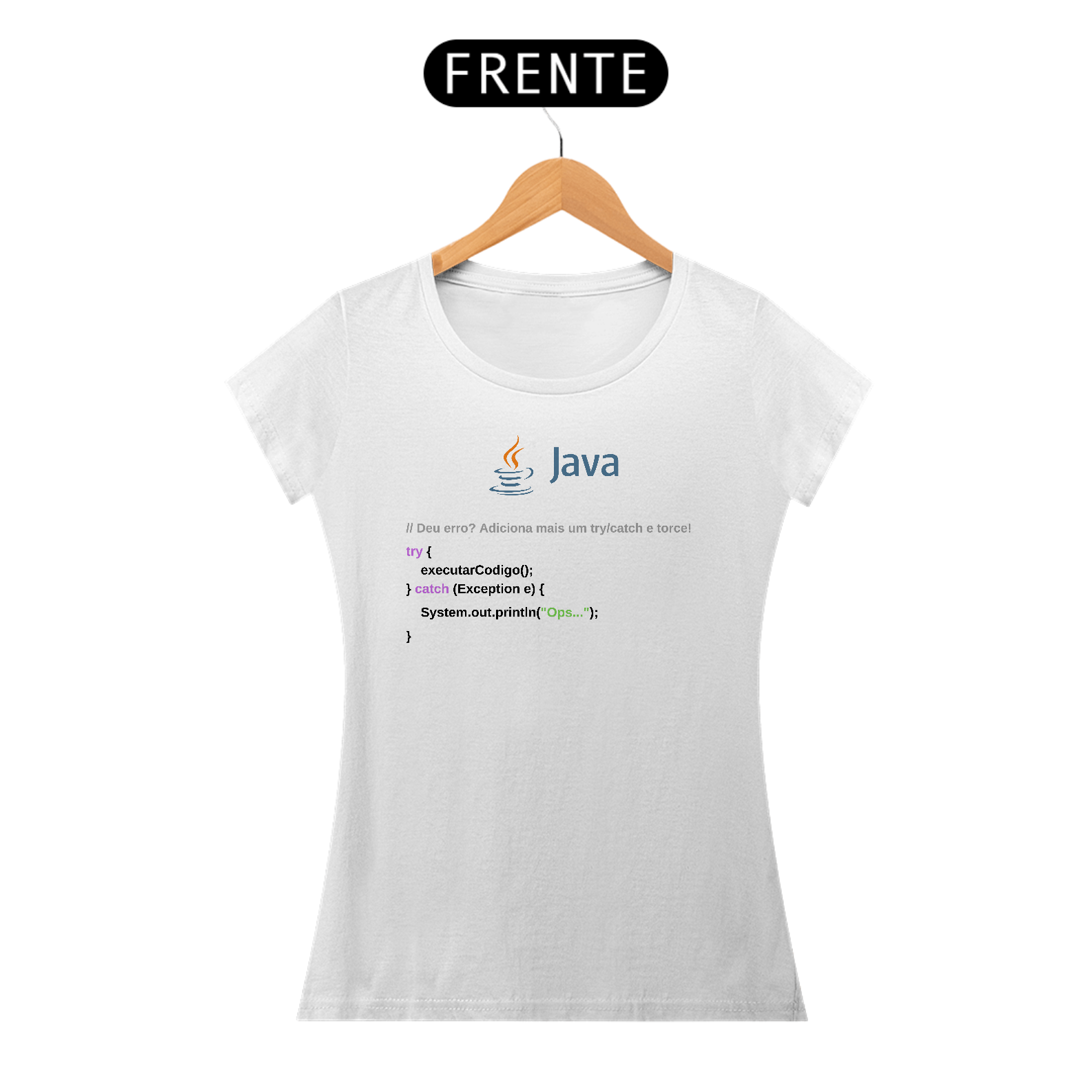 Nome do produto: Camiseta Java try/catch