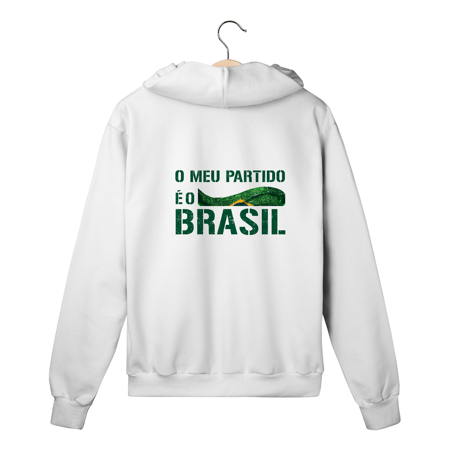 Nome do produto: Moletom Aberto O Meu Partido é o Brasil