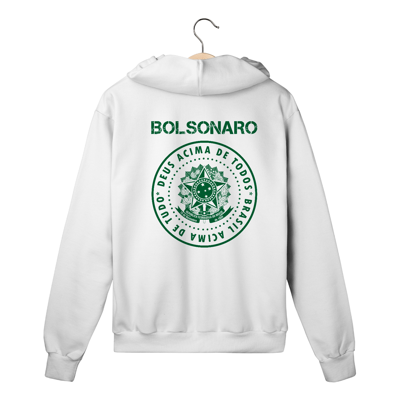 Nome do produto: Moletom Aberto Bolsonaro Deus Acima de Todos