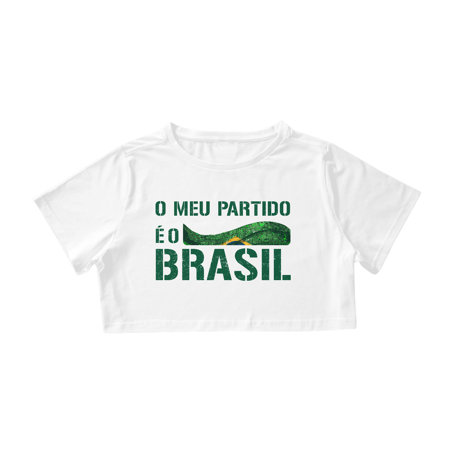 Nome do produto: Cropped O Meu Partido é o Brasil