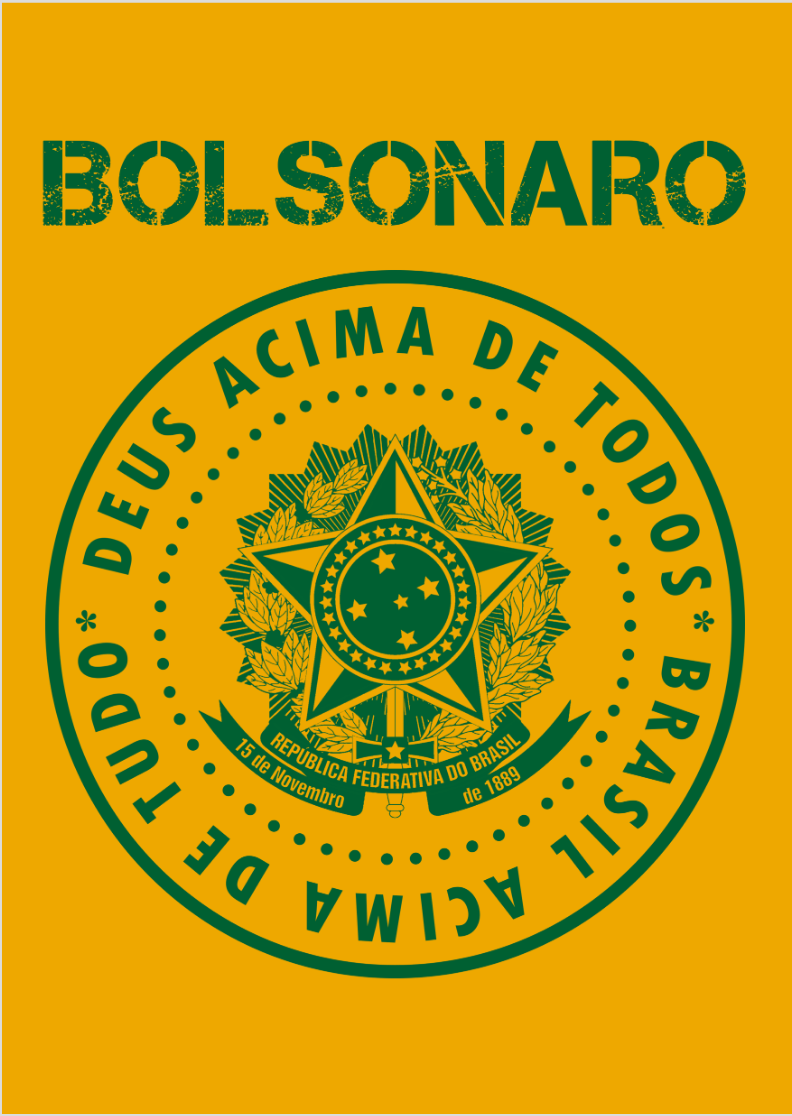 Nome do produto: Poster Retrato Bolsonaro - Deus Acima de Todos