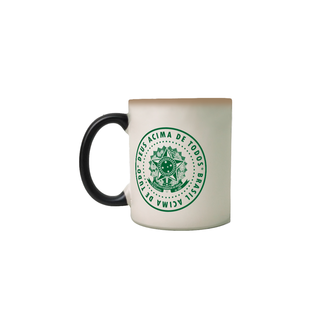 Nome do produto: Caneca Mágica Deus Acima de Todos