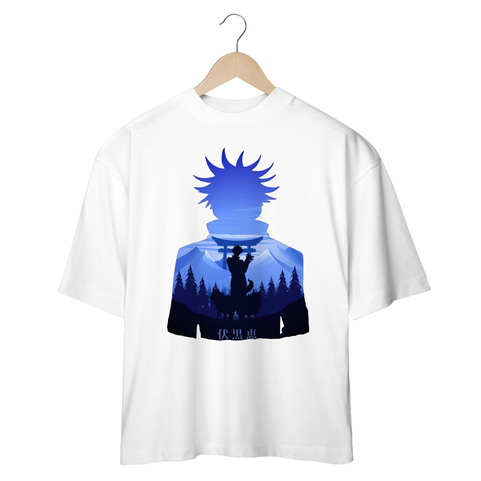 Nome do produto: Camiseta Oversized Jujutsu Kaiser Fushiguro Megumi