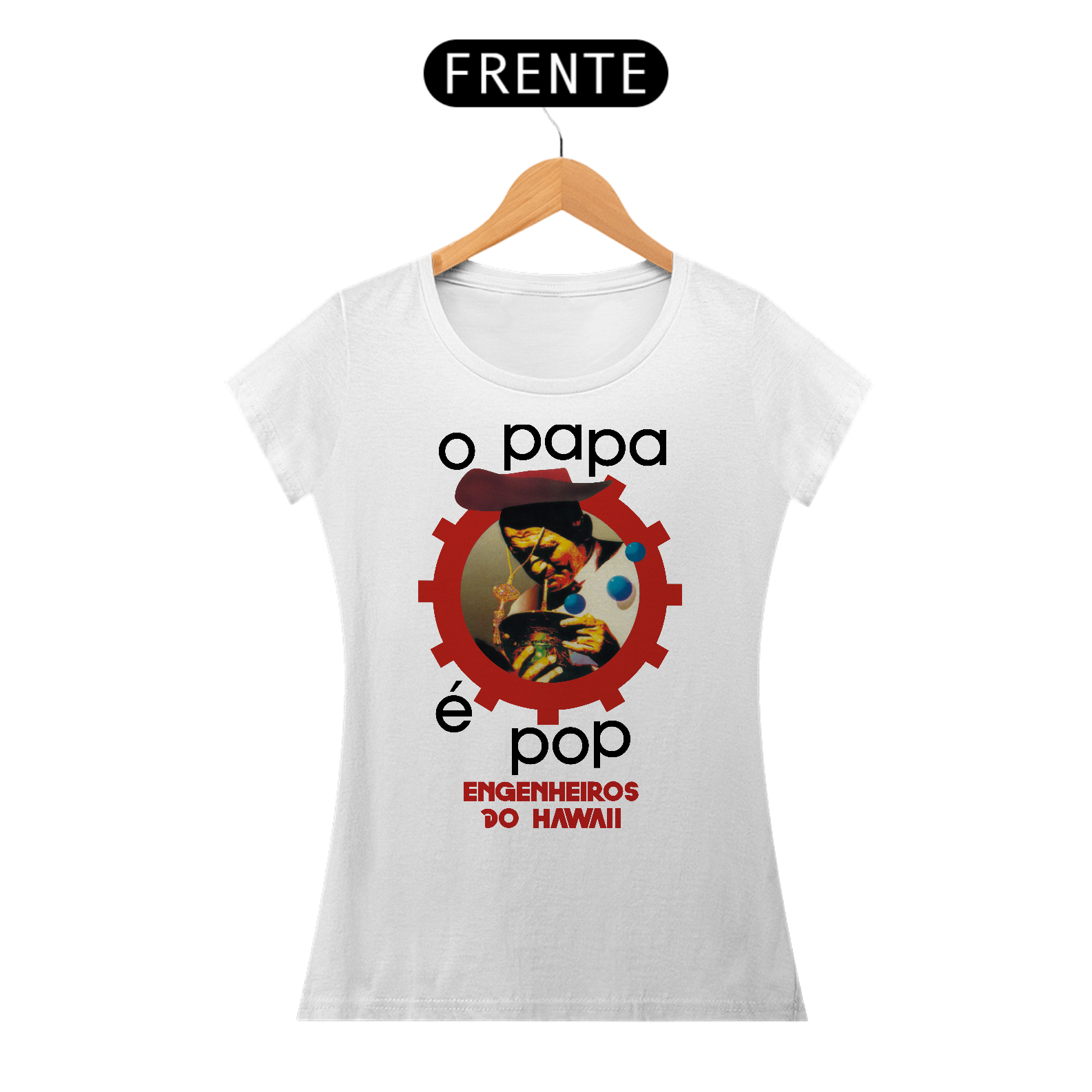 Nome do produto: Babylook Engenheiros do Hawaii O Papa é Pop