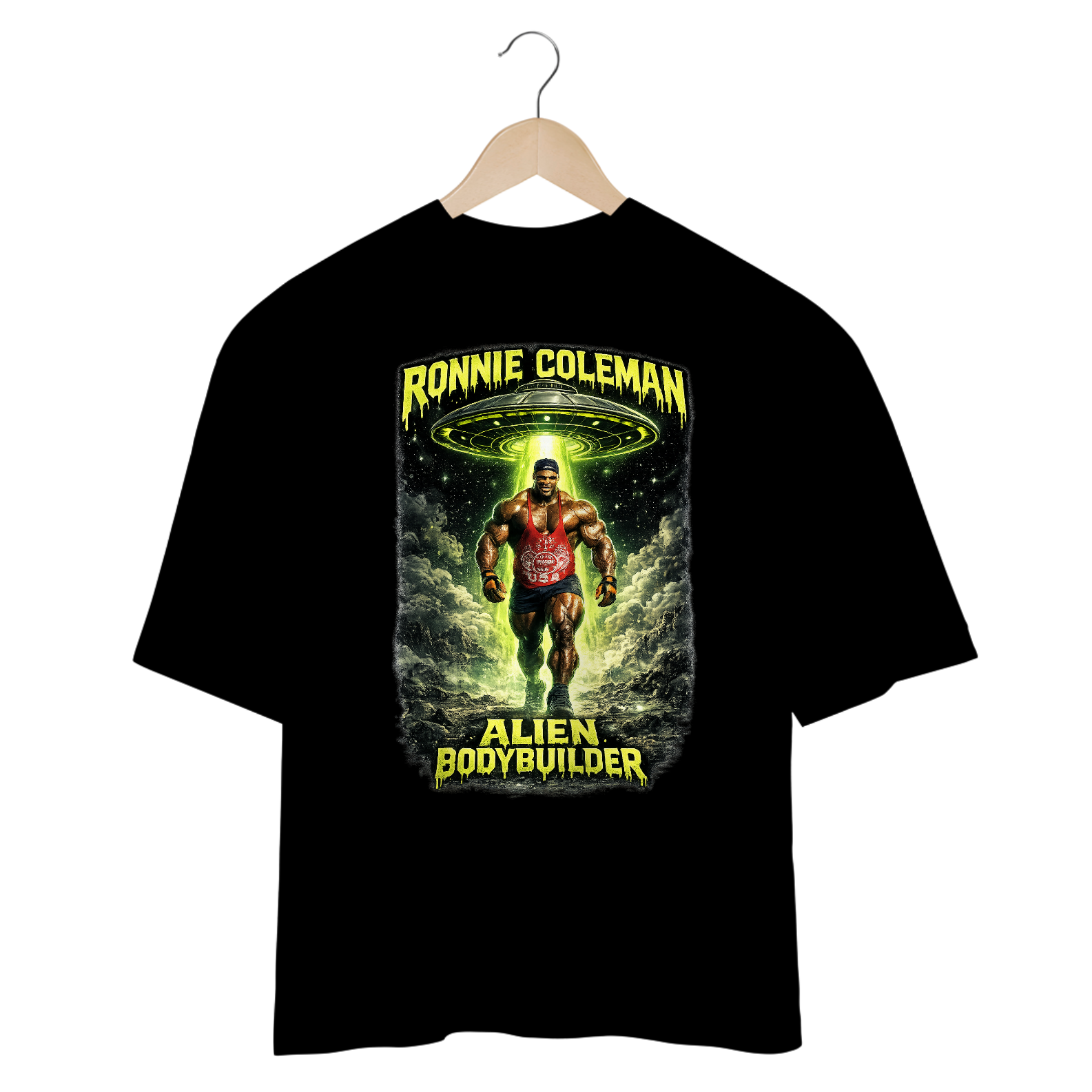 Nome do produto: Camisa Oversized Ronnie Coleman Alien Bodybuilder