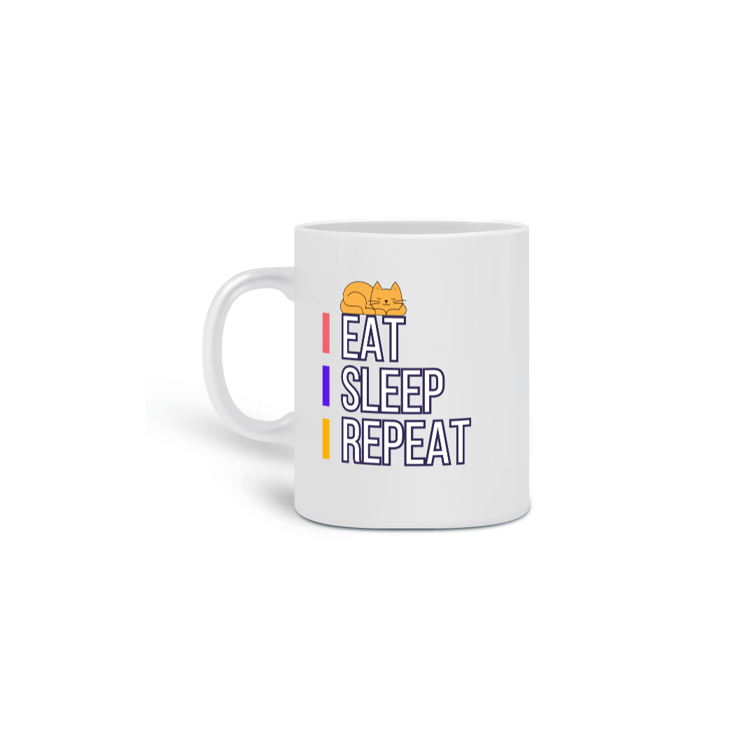 Nome do produto: Caneca Eat Sleep Repeat