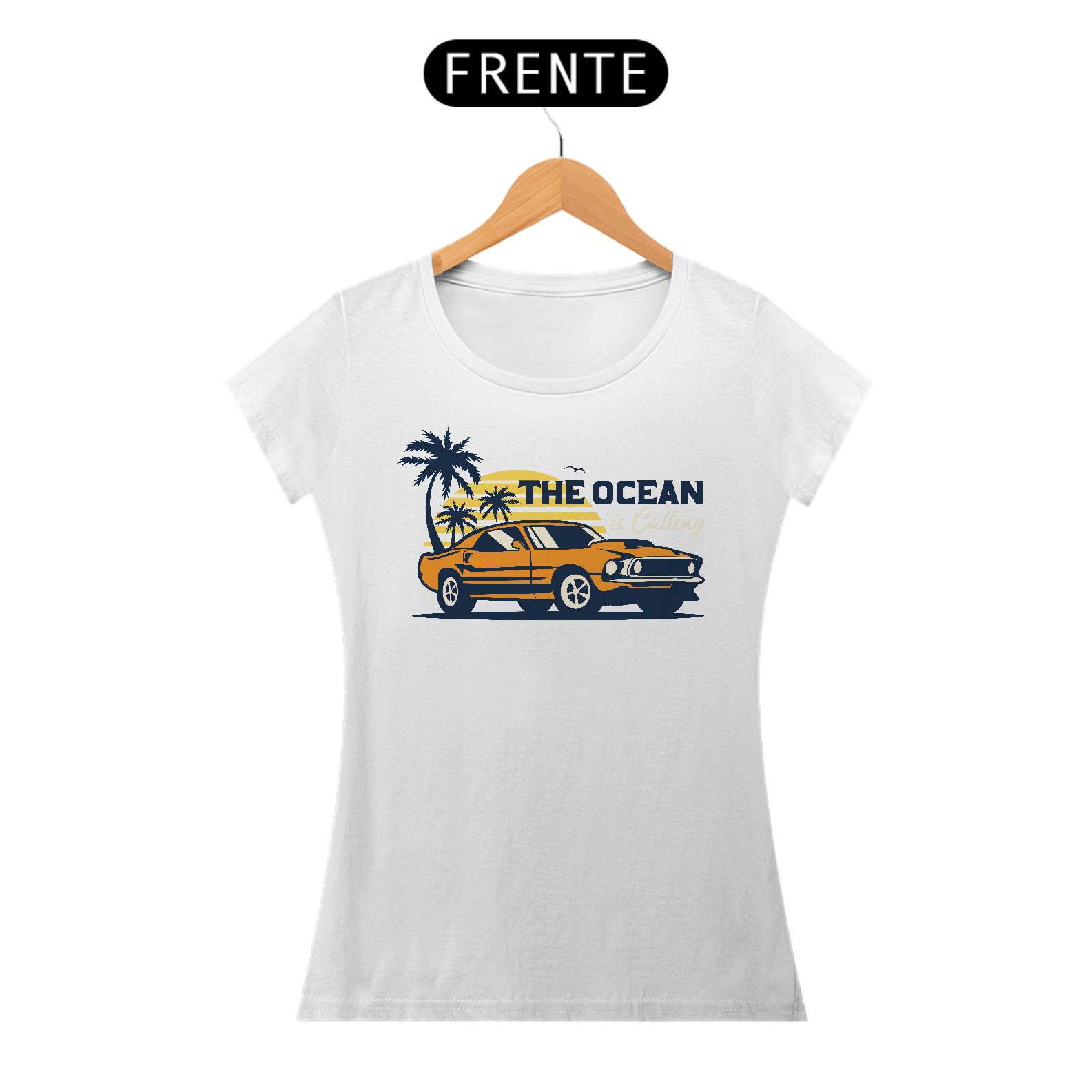 Nome do produto: Camiseta Feminina Carro Ocean