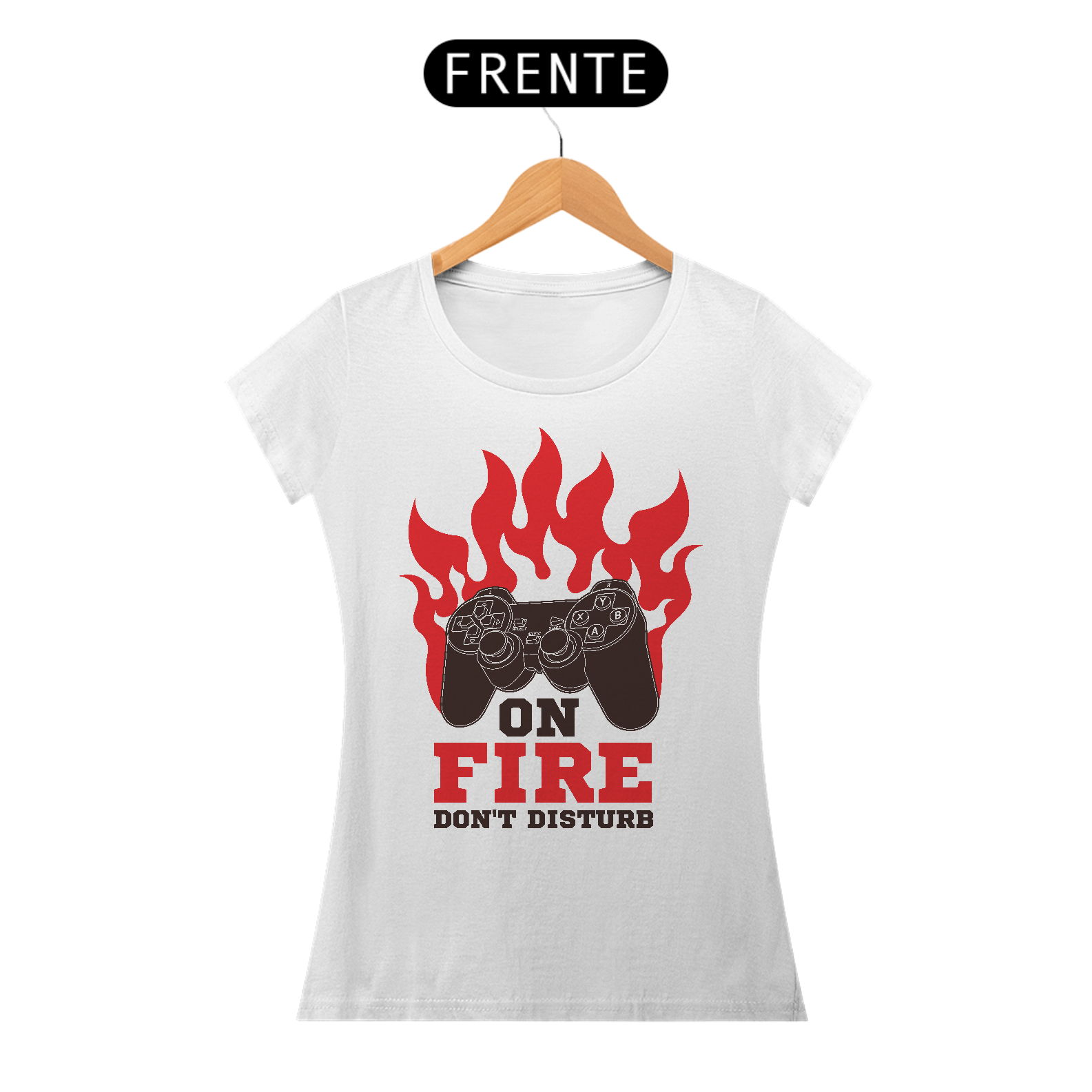 Nome do produto: Camiseta Feminina Gamer On Fire