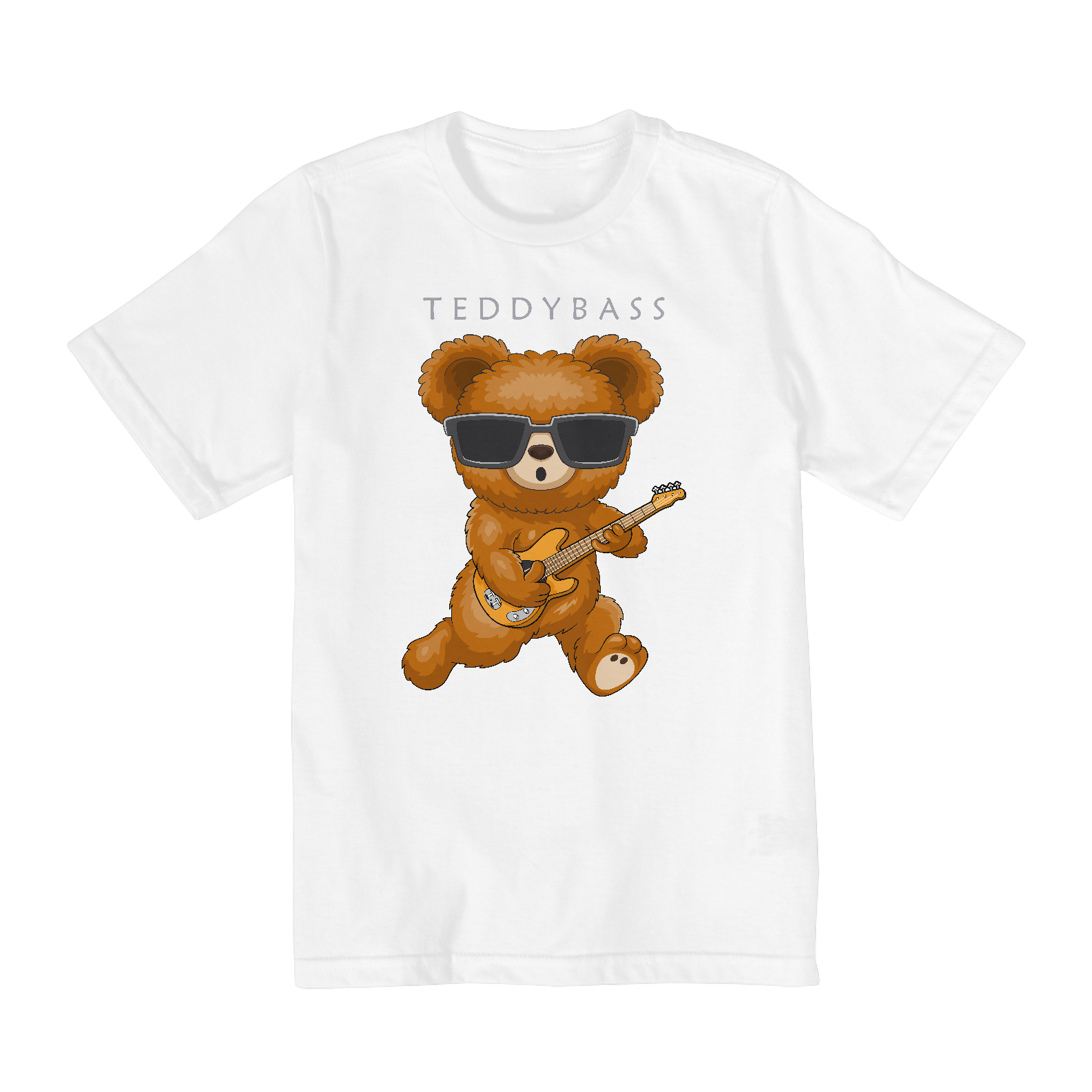 Nome do produto: Camiseta Infantil 10 a 14 anos / Urso Guitarra