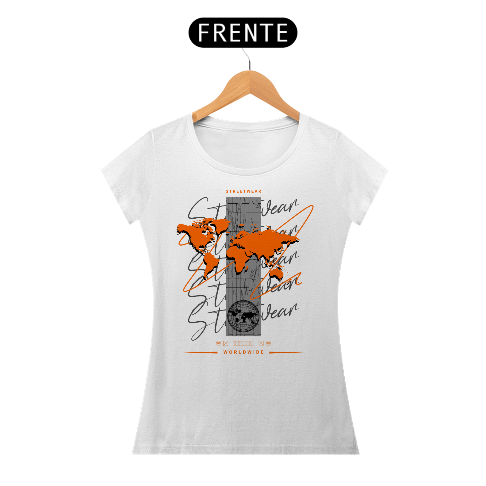 Nome do produto: Camiseta Feminina Streetwear Worldwide