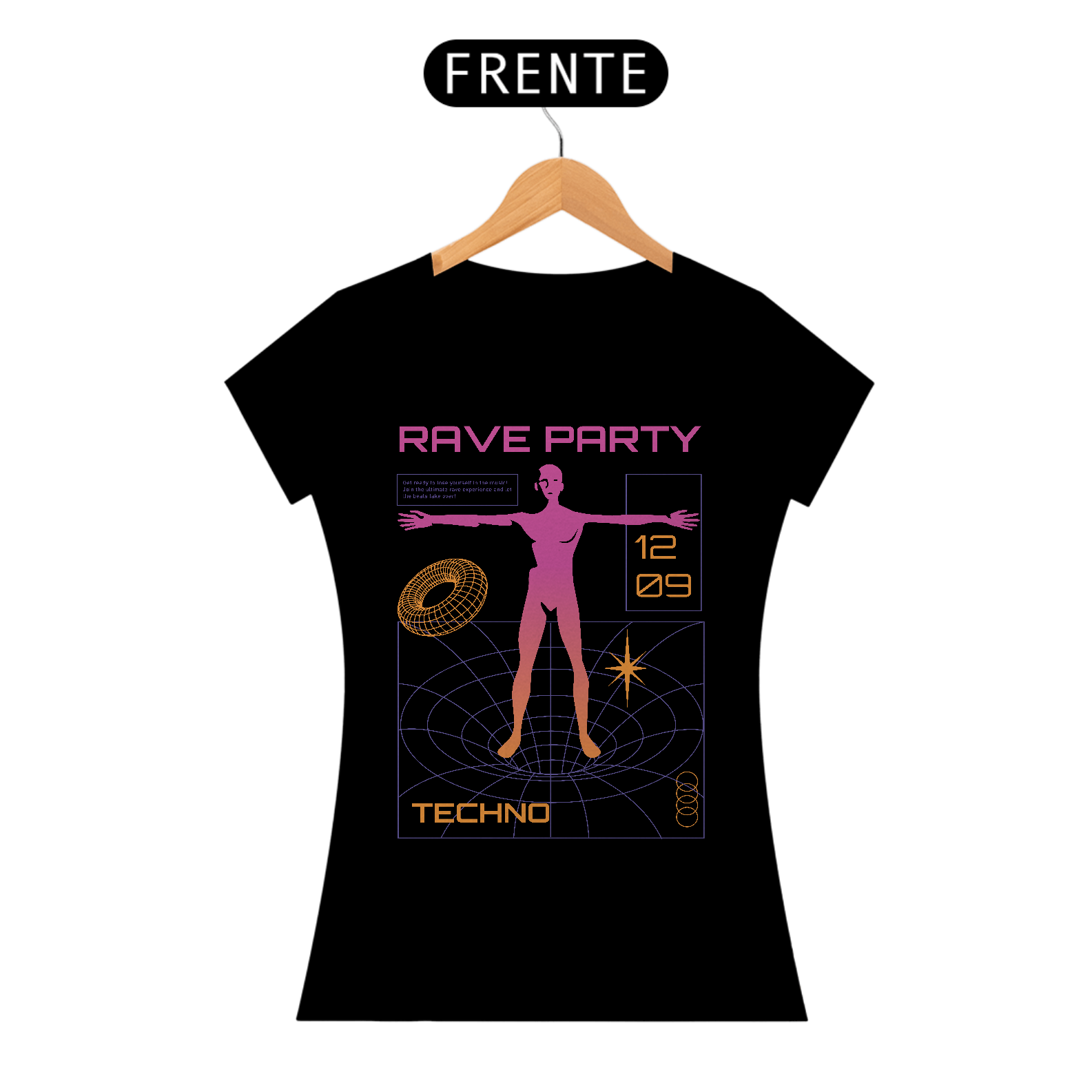 Nome do produto: Camiseta Feminina Rave Party