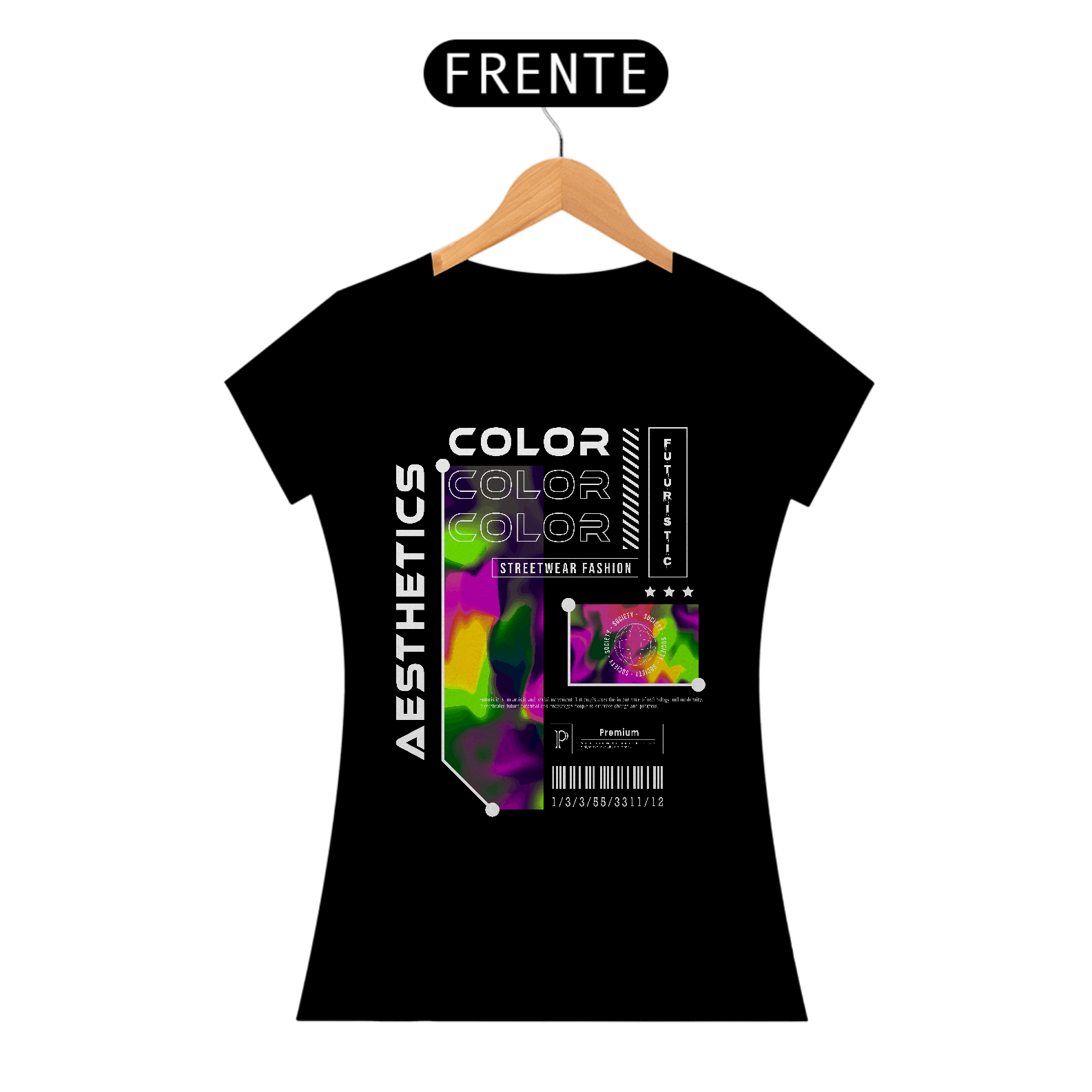 Nome do produto: Camiseta Feminina Aesthetic Color