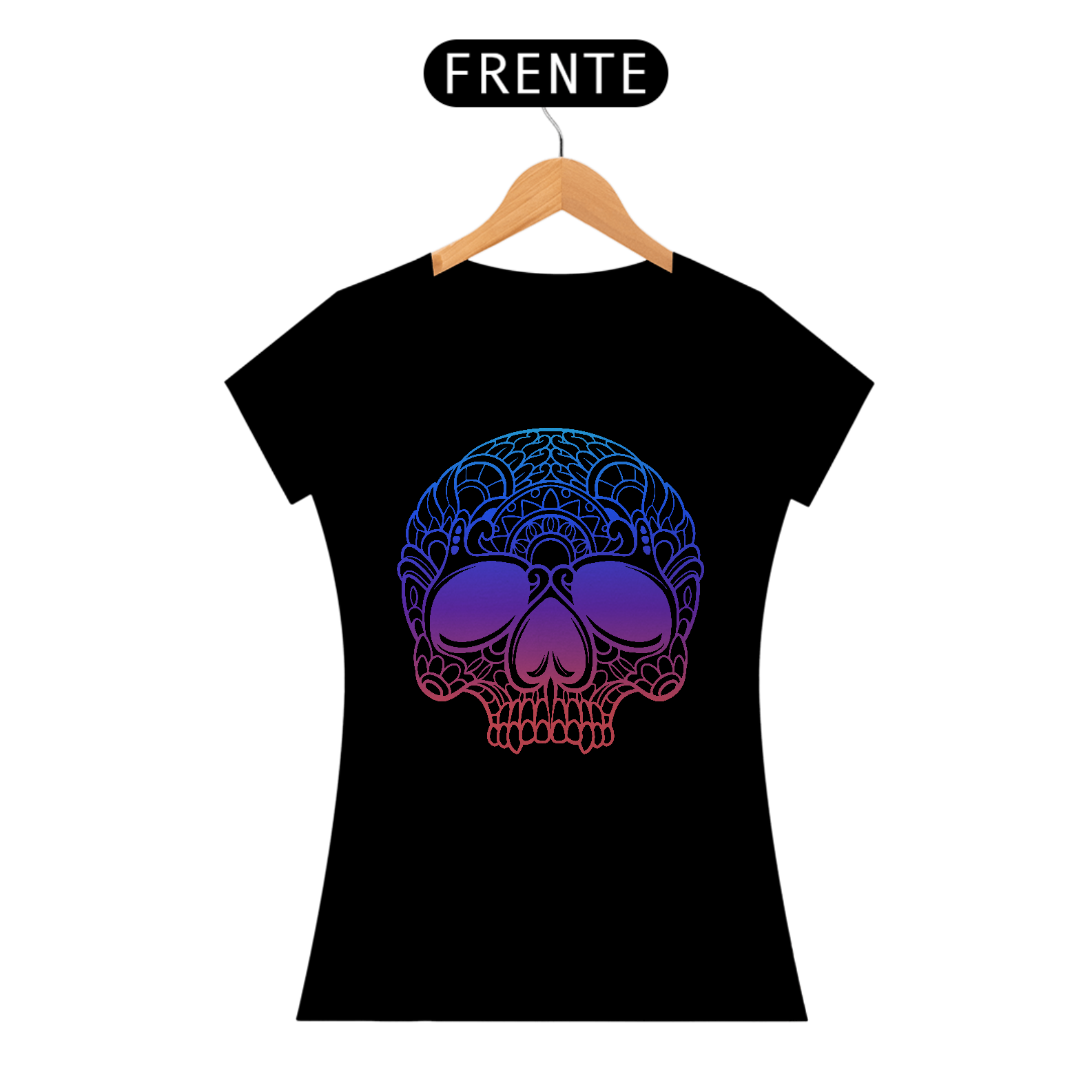 Nome do produto: Camiseta Feminina Caveira