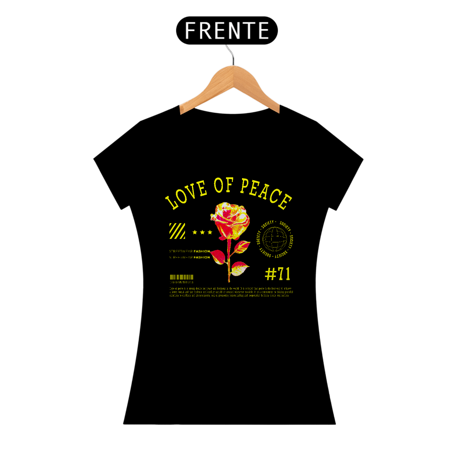 Nome do produto: Camiseta Feminina Love Of Peace