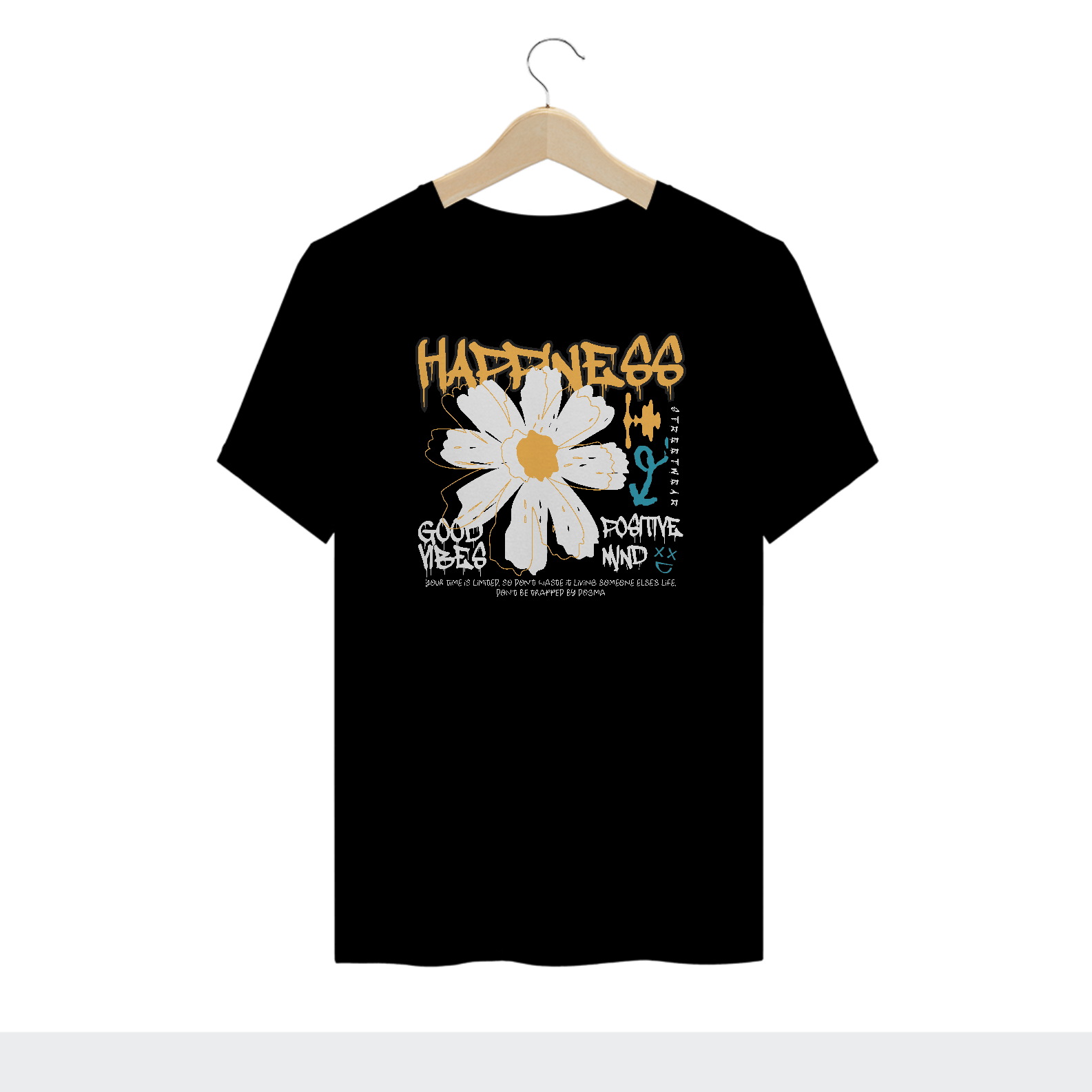 Nome do produto: Camiseta Plus Size Happiness