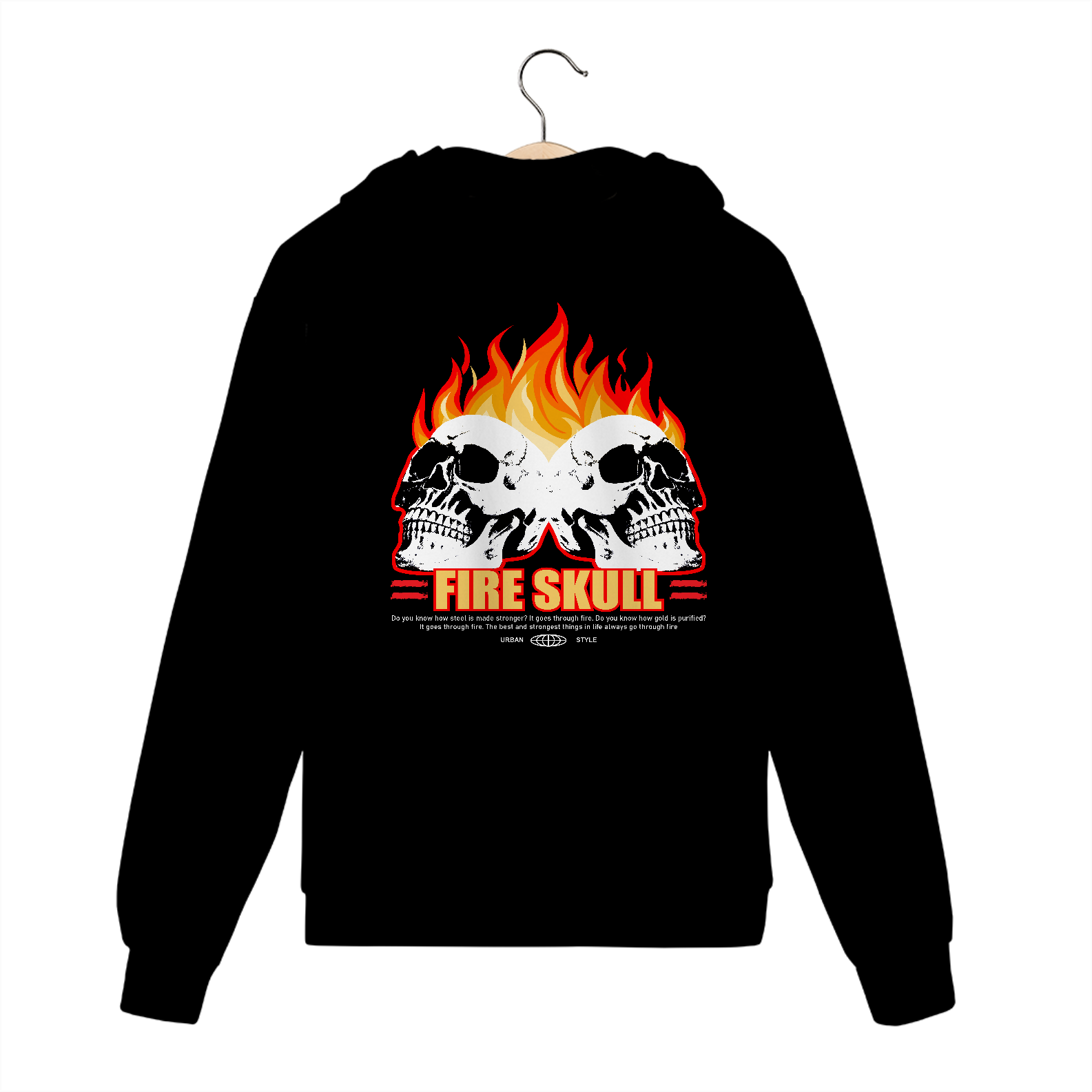 Nome do produto: Moletom com Zíper Fire Skull