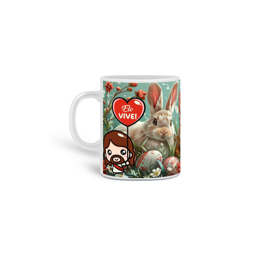 Caneca Páscoa coelhos