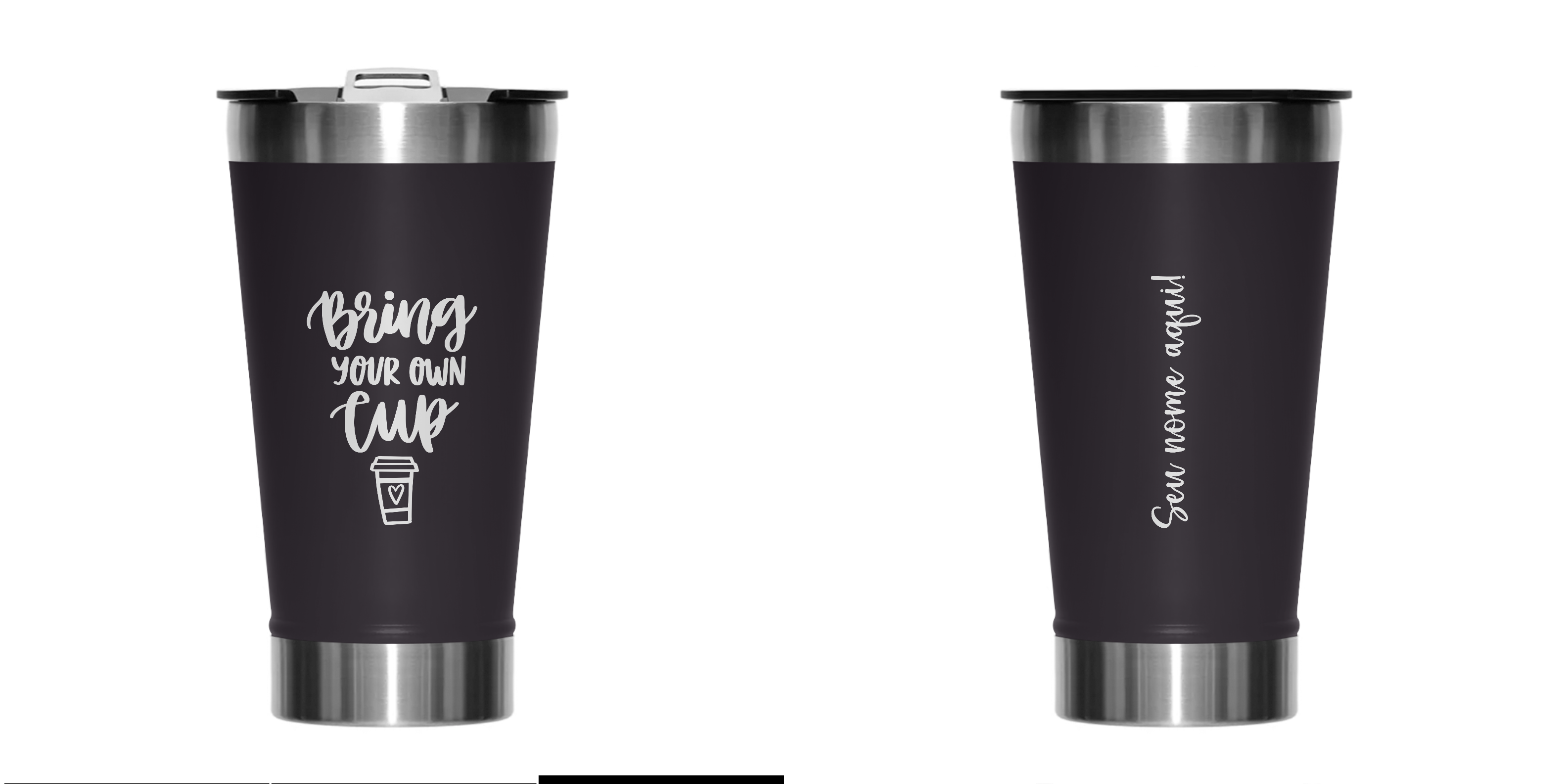 Copo térmico frase e nome