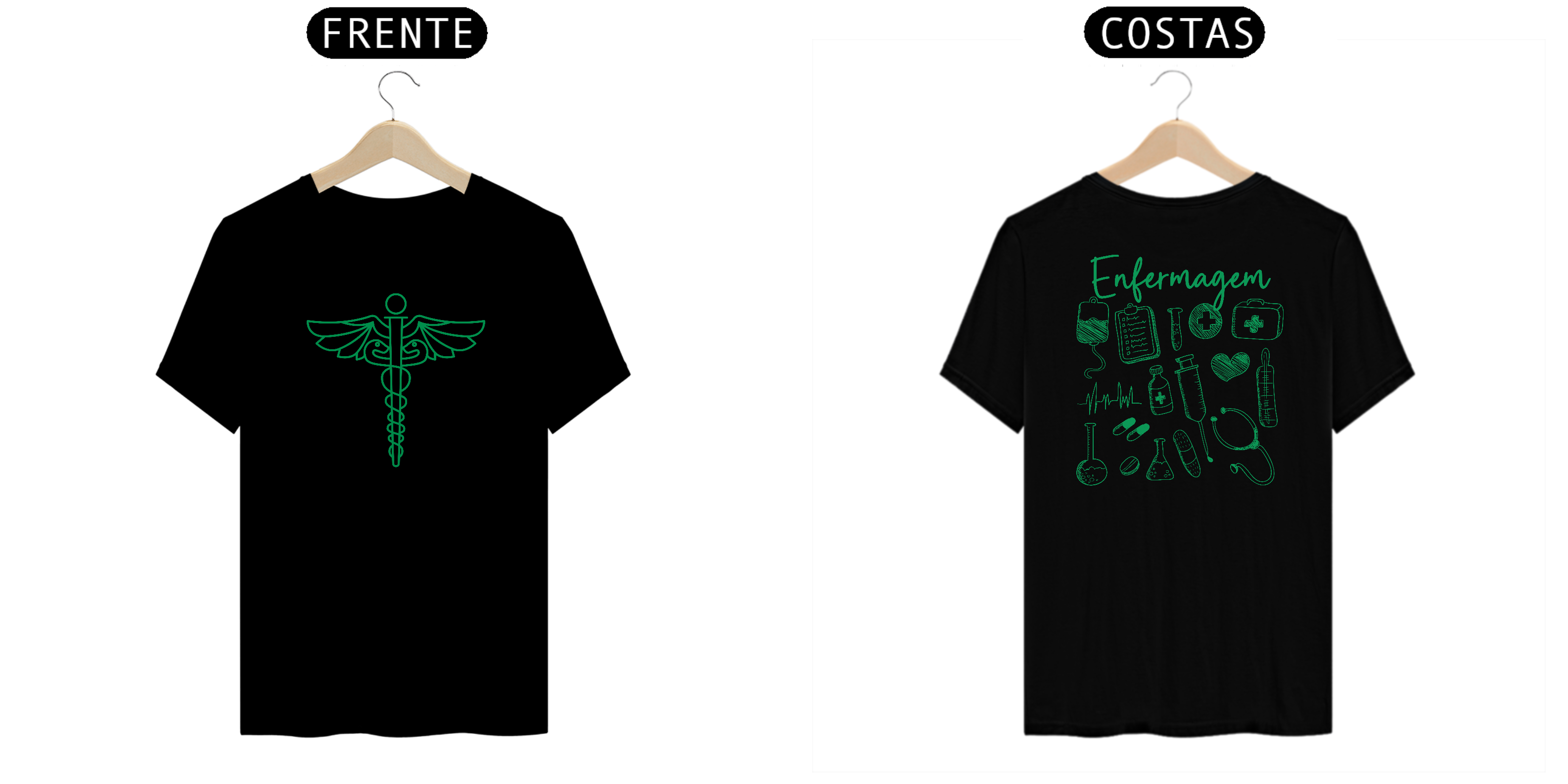 Camiseta quality Enfermagem frente e costas