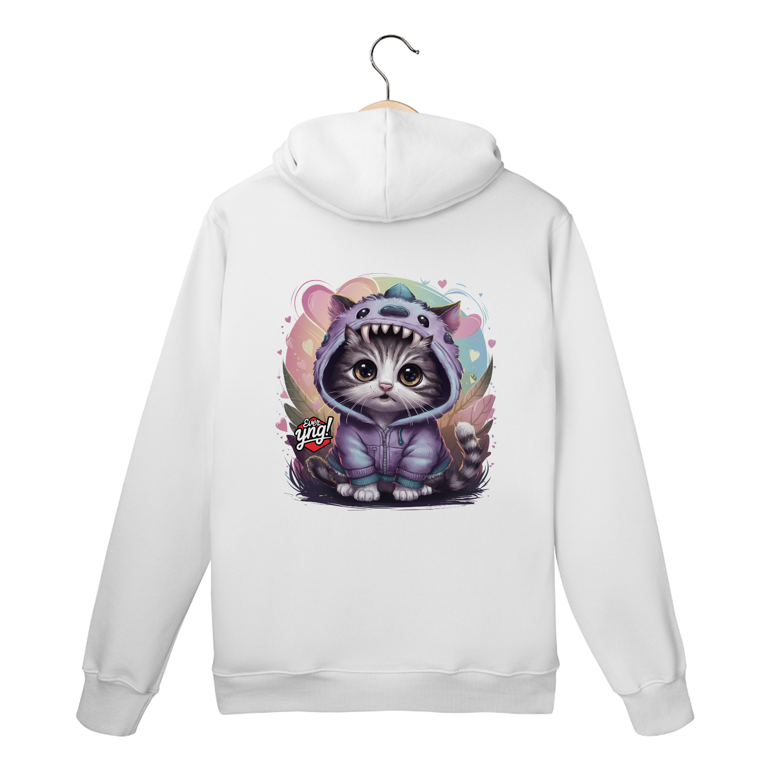 Nome do produto: Curiosidade Felina - Moletom Canguru Costas