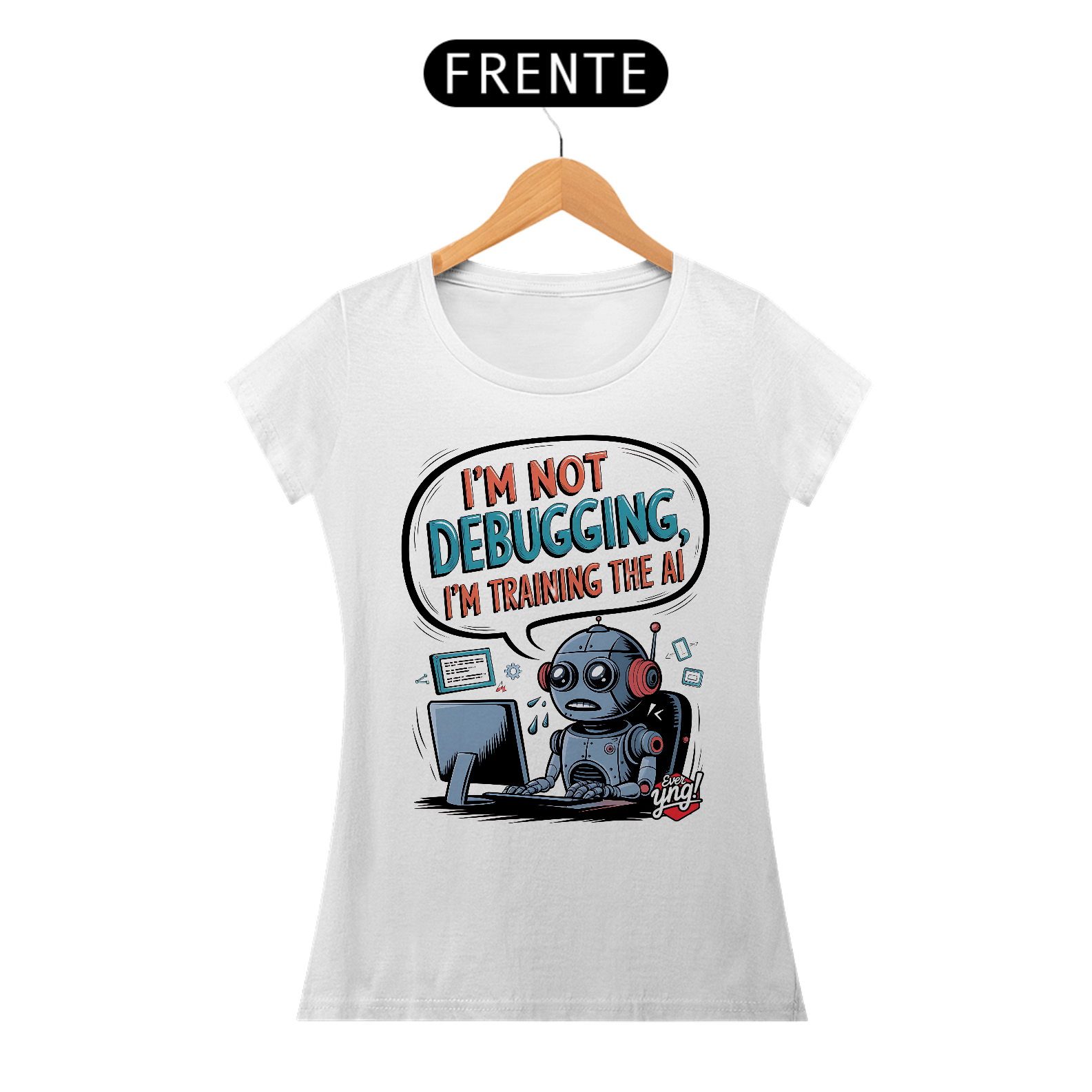 Nome do produto: Treinando a IA - Camiseta Feminina