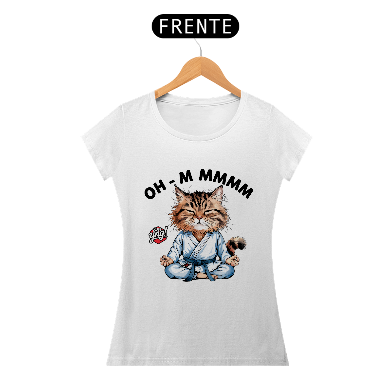 Nome do produto: Meditação Felina - Camiseta Feminina