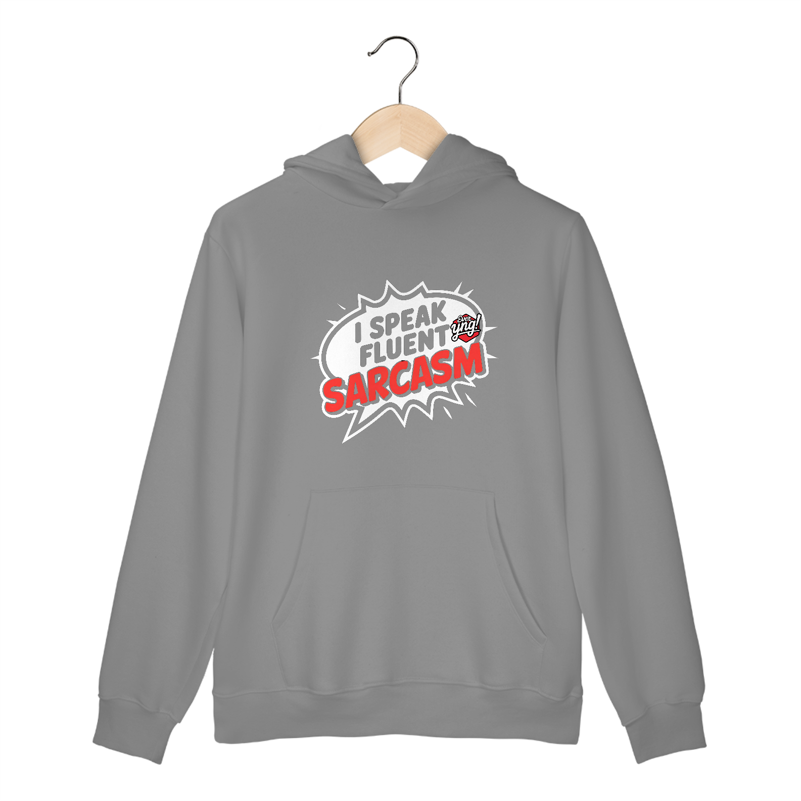 Nome do produto: Eu Falo Sarcasmo Fluente - O Dom da Ironia - Moletom Canguru Frente